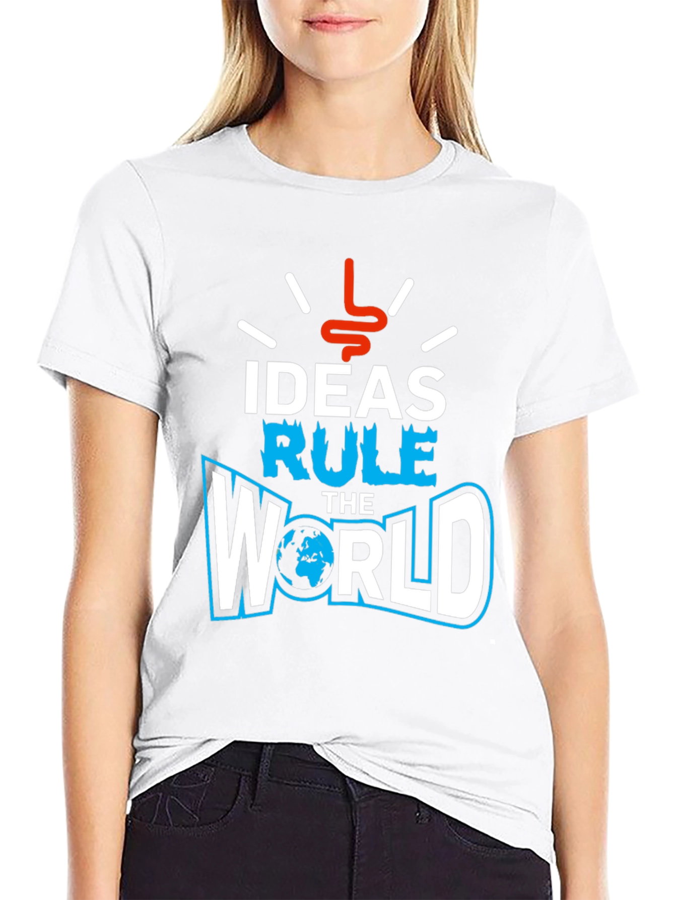 Ideas Rule the World Graphic T-Shirt - Black