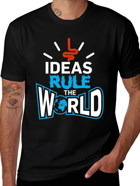 Ideas Rule the World Graphic T-Shirt - Black