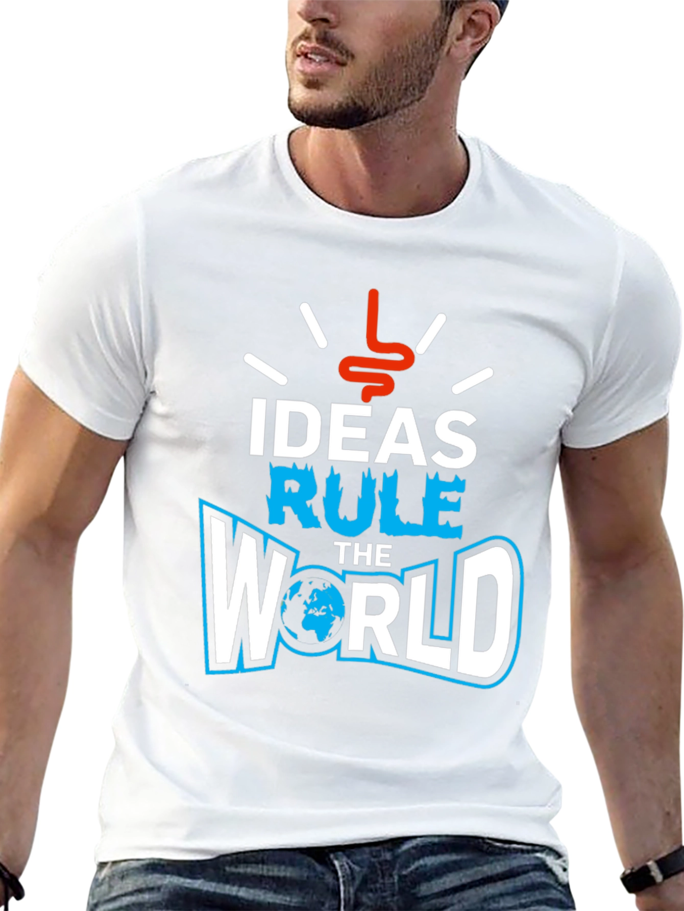 Ideas Rule the World Graphic T-Shirt - Black