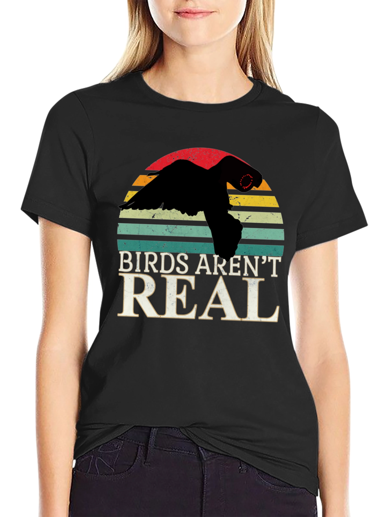 Birds Arent Real T-Shirt Conspiracy Funny Gift