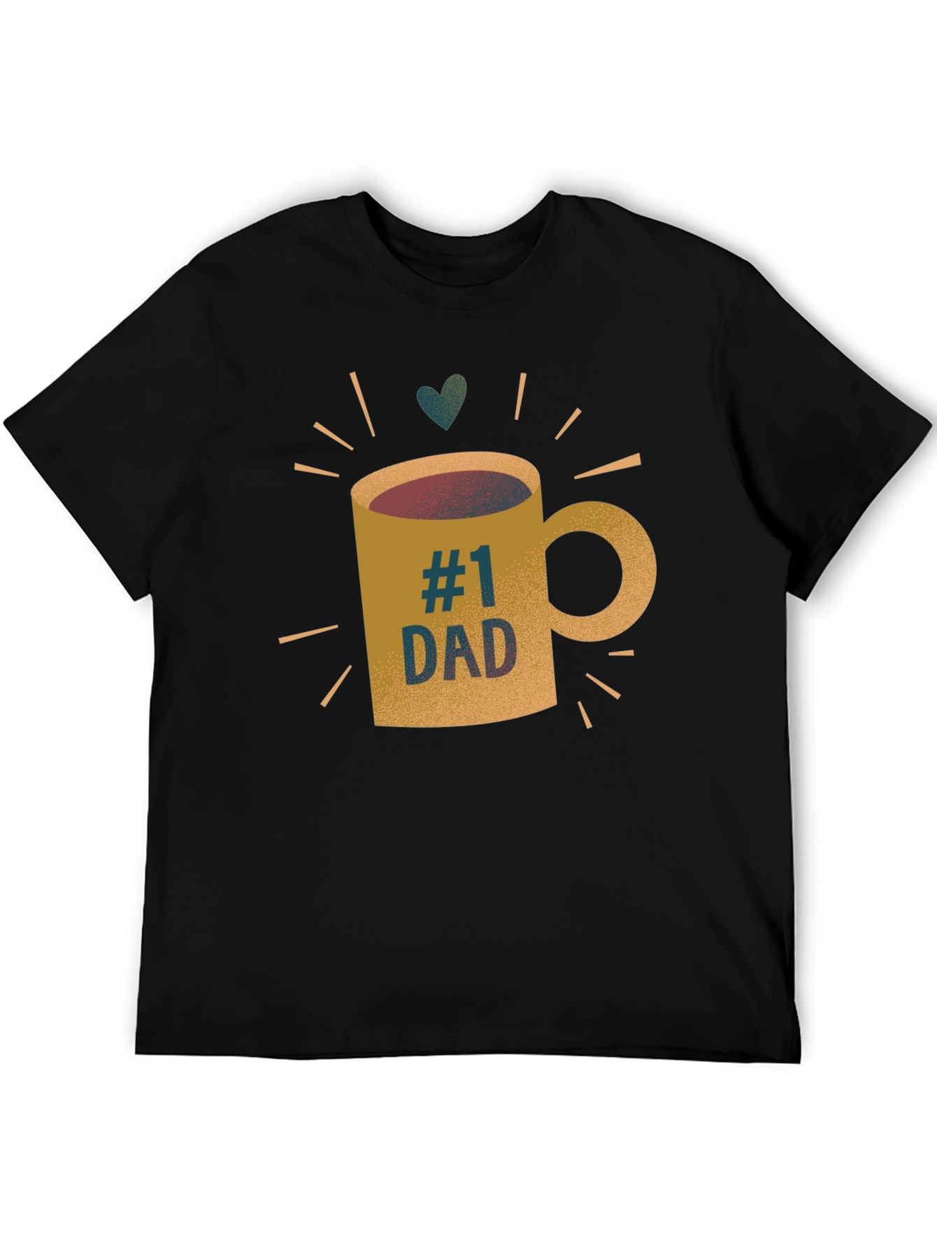 #1 Dad Coffee Mug Graphic T-Shirt - Black Tee
