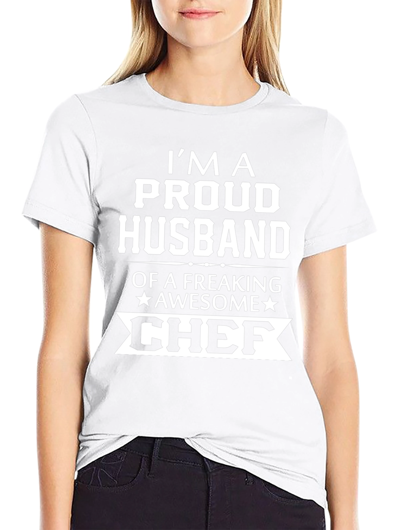 Proud Husband of Awesome Chef Graphic Tee - Black