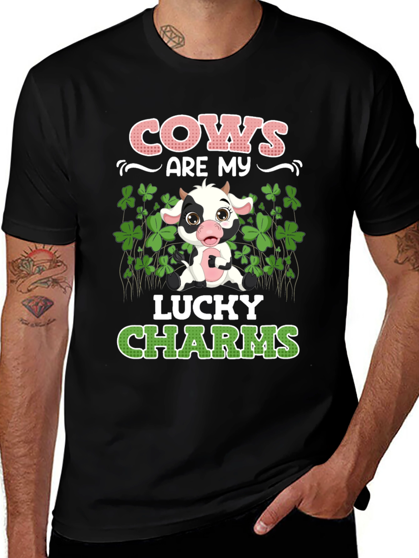 Cows Are My Lucky Charms Graphic T-Shirt
