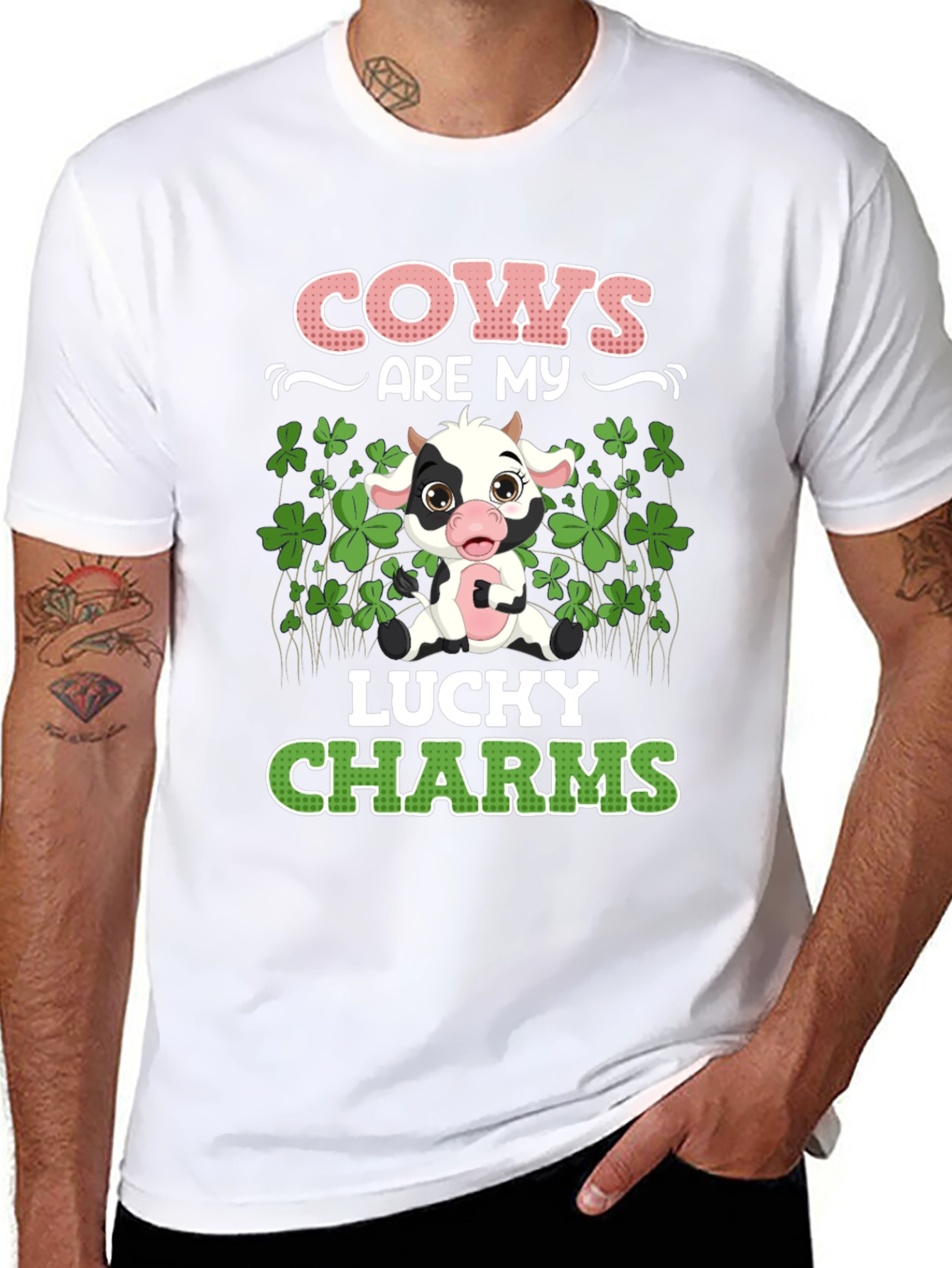 Cows Are My Lucky Charms Graphic T-Shirt