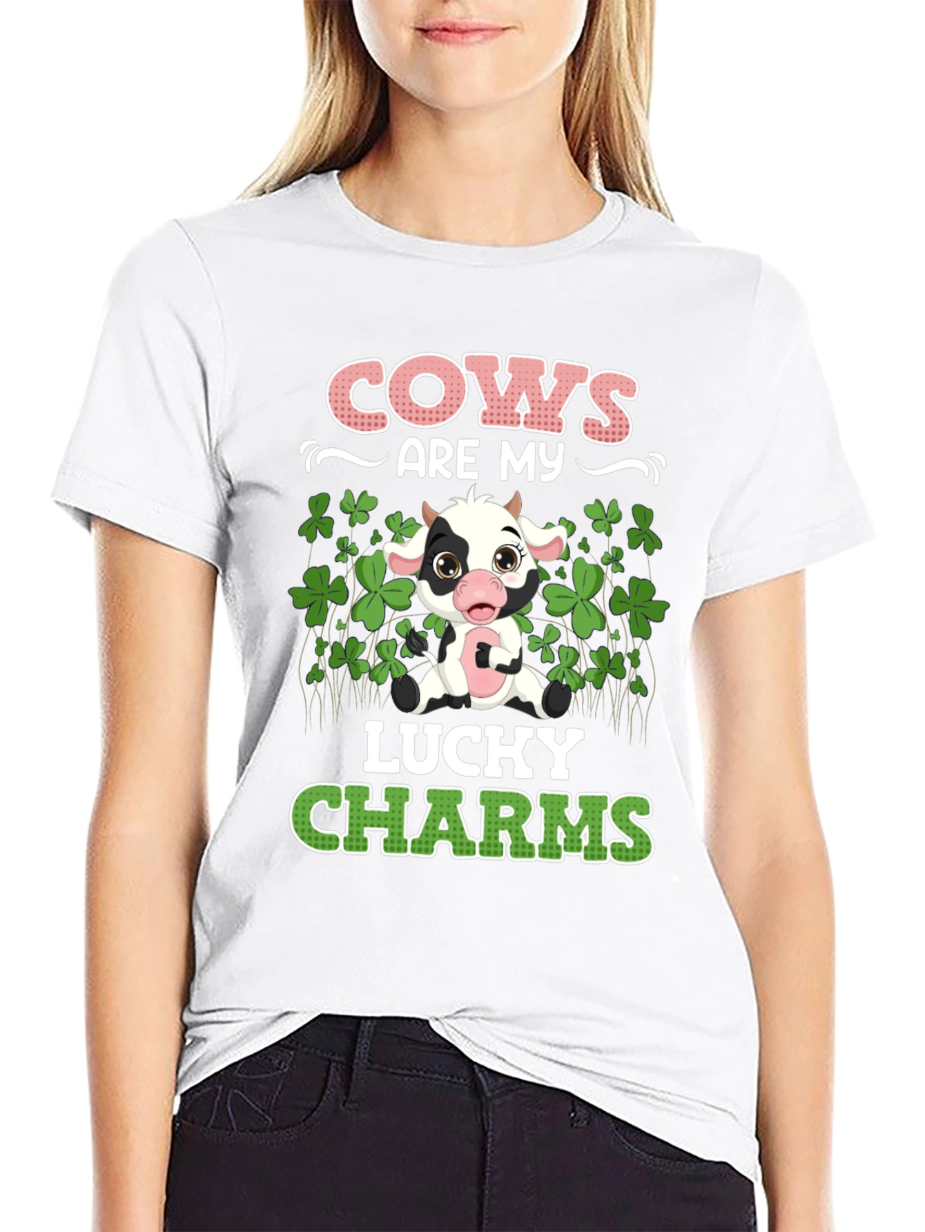 Cows Are My Lucky Charms Graphic T-Shirt