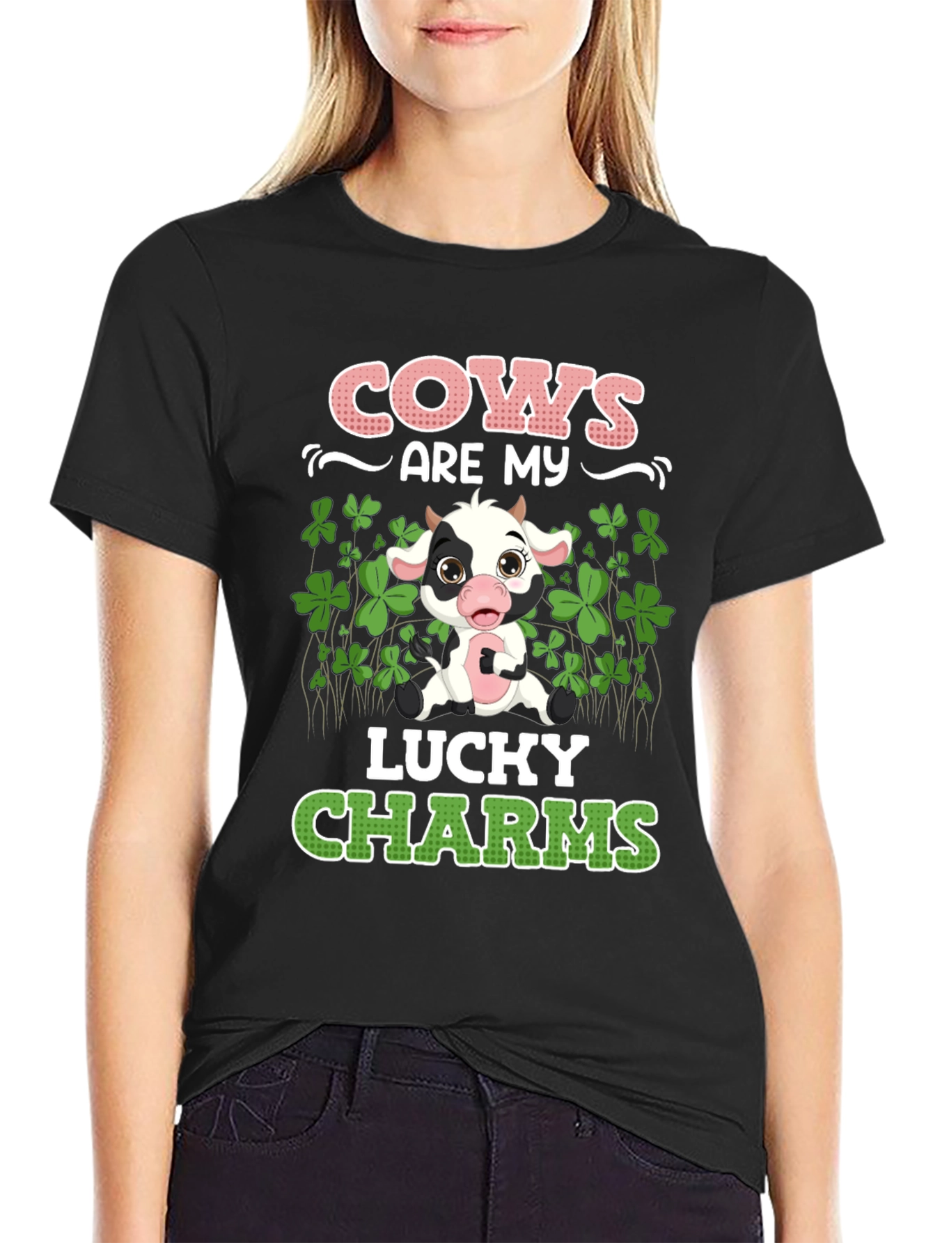 Cows Are My Lucky Charms Graphic T-Shirt