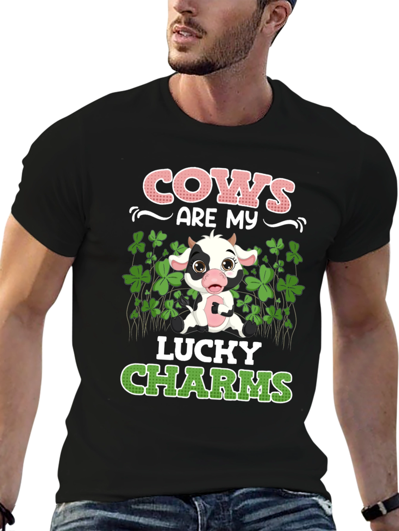 Cows Are My Lucky Charms Graphic T-Shirt