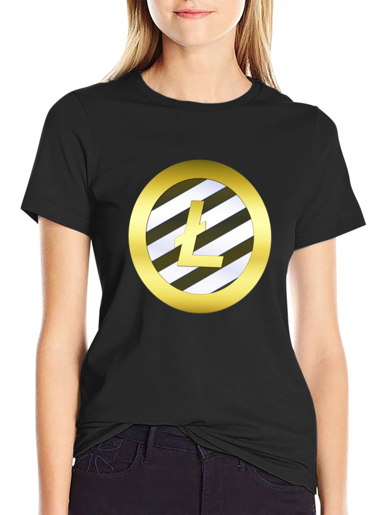 Litecoin Logo Black T-Shirt Crypto Fan Apparel