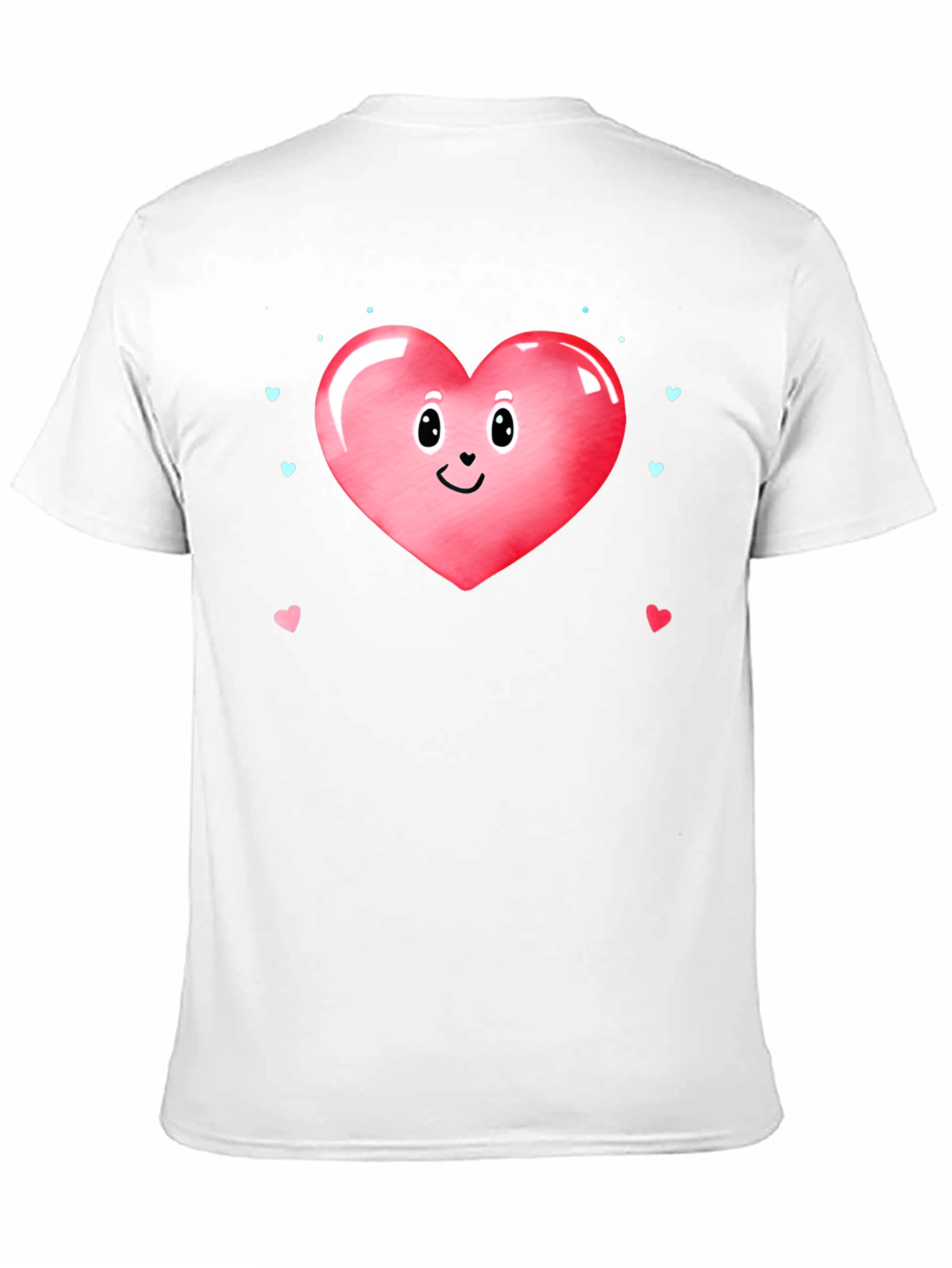 Cute Heart Face Valentines Day Graphic Tee