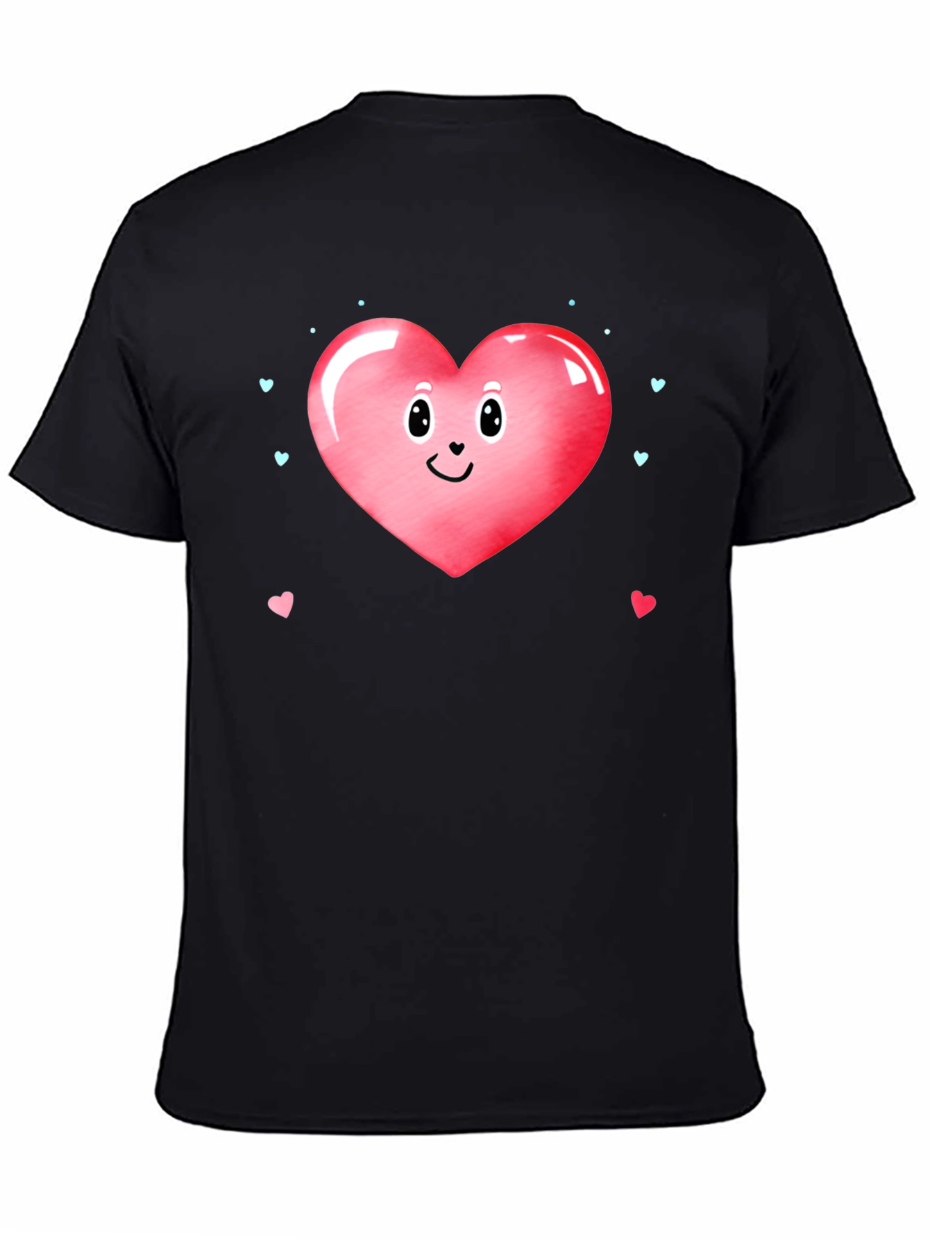 Cute Heart Face Valentines Day Graphic Tee