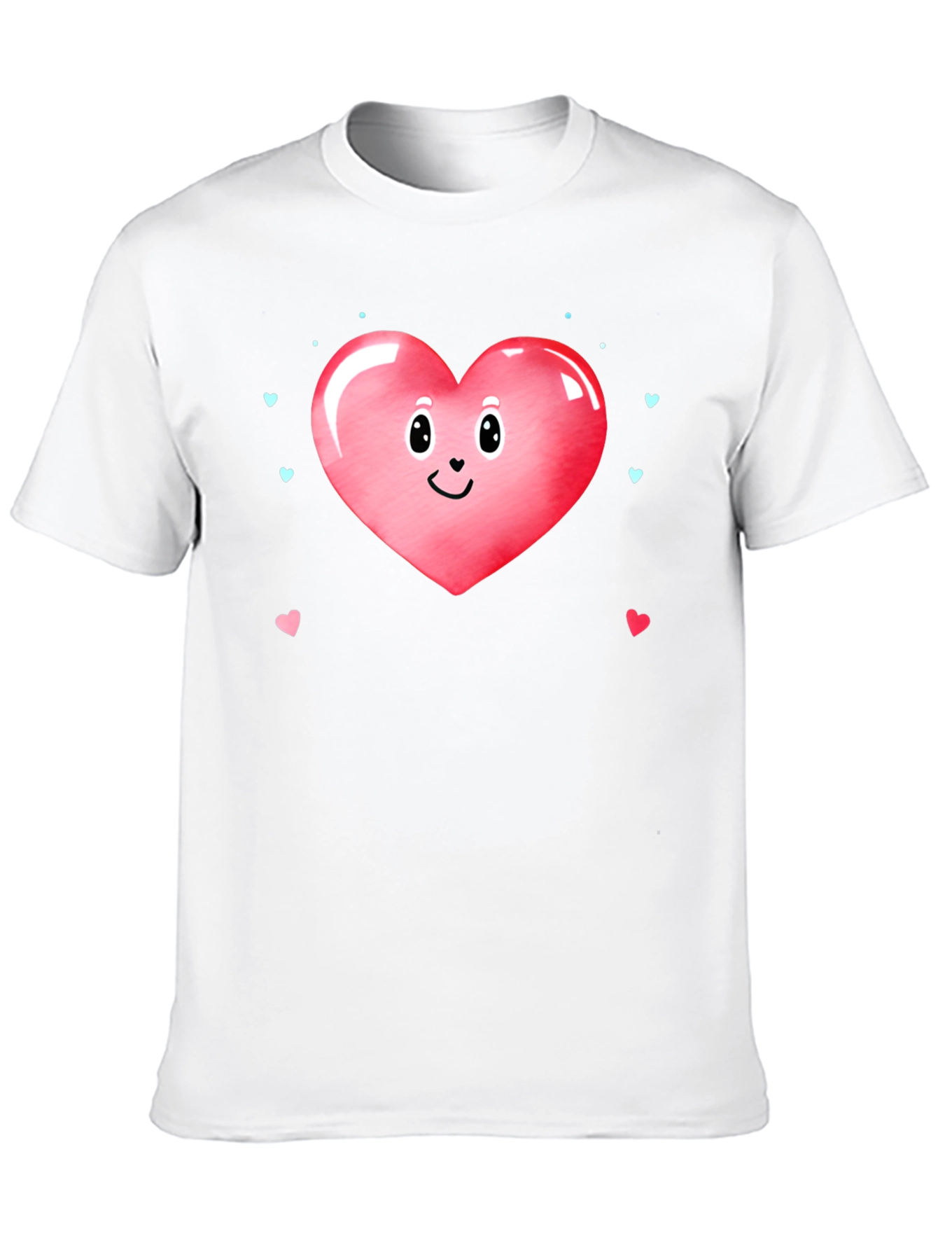 Cute Heart Face Valentines Day Graphic Tee