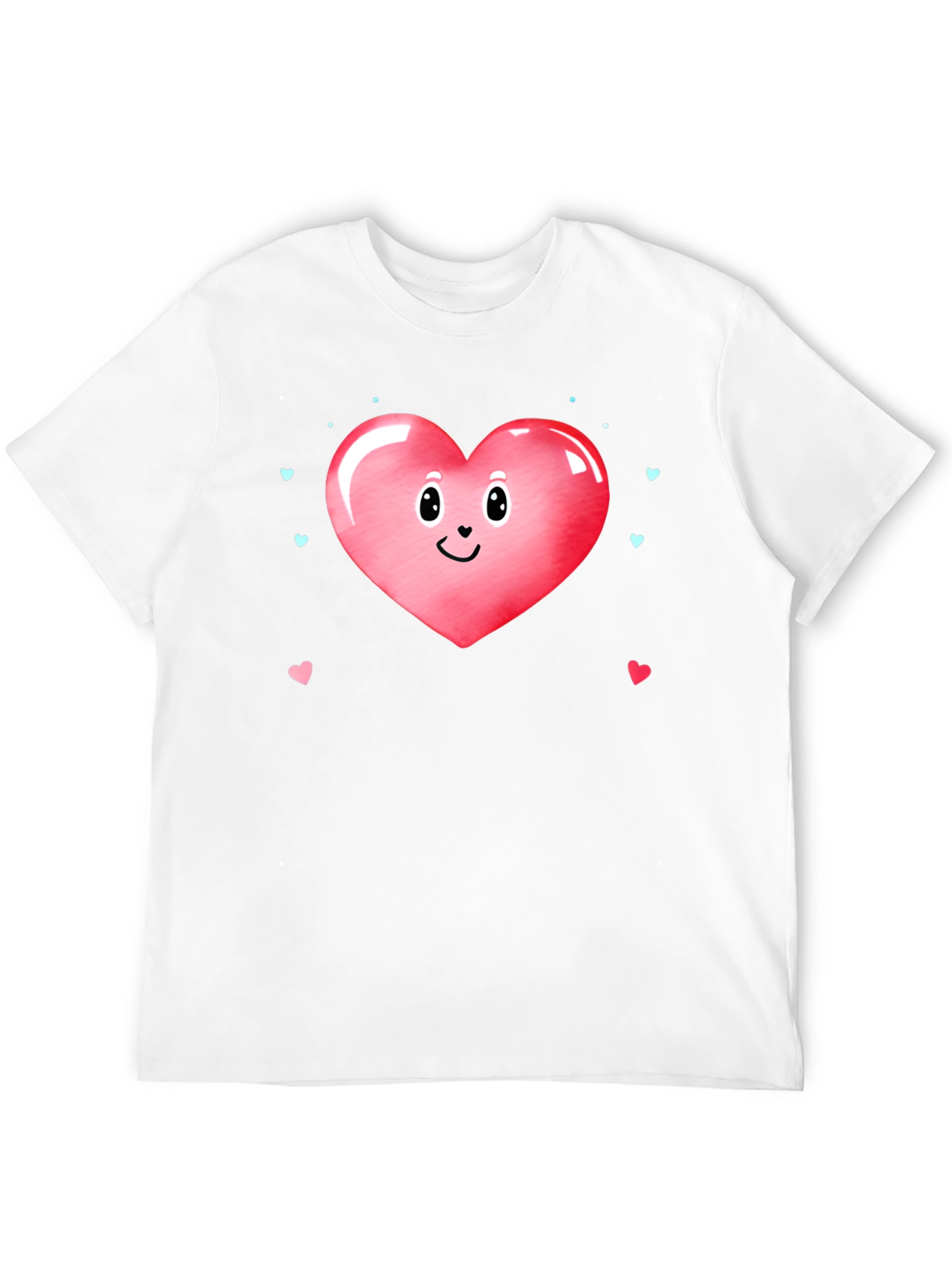 Cute Heart Face Valentines Day Graphic Tee