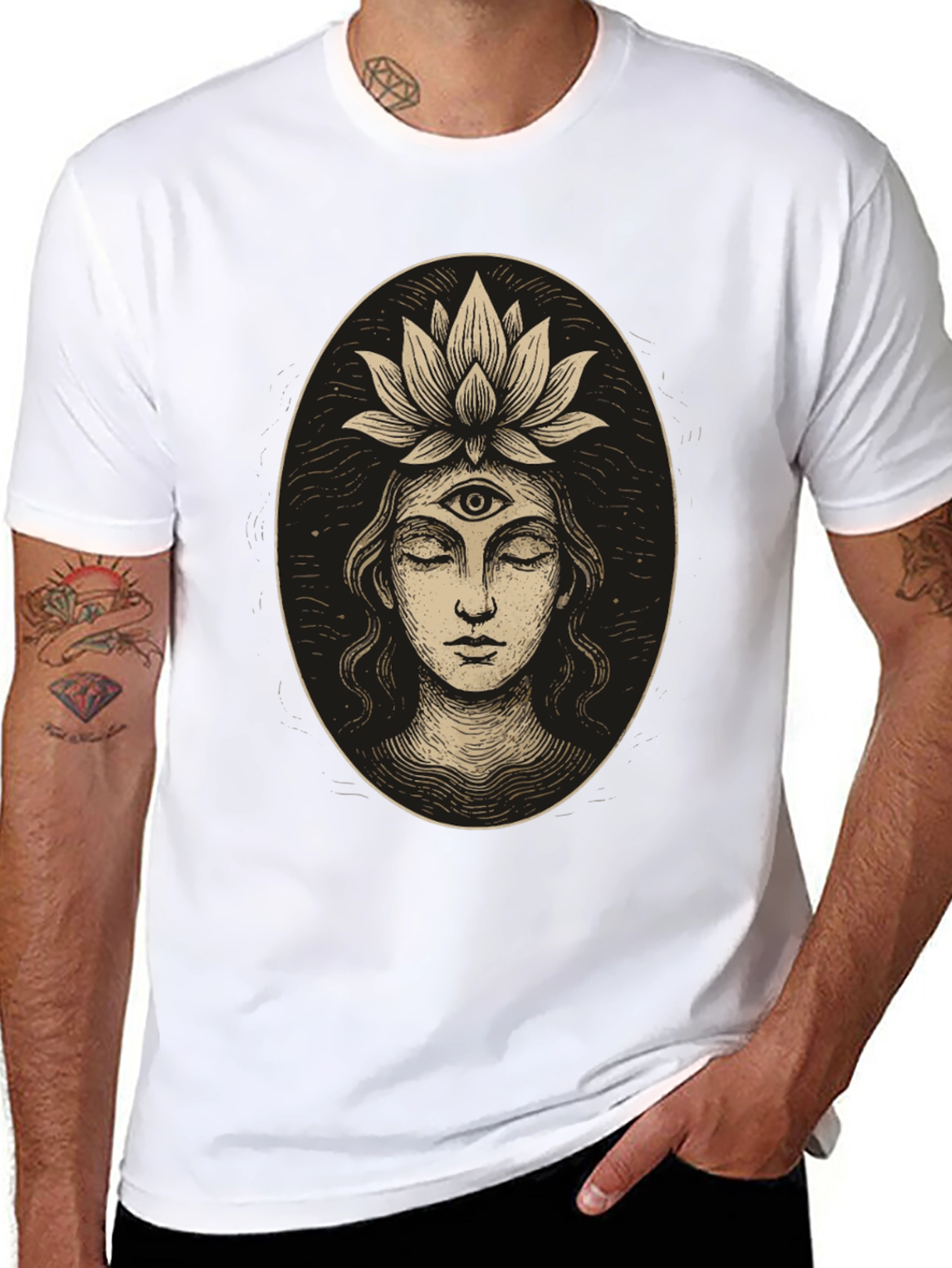 Third Eye Lotus Graphic Tee - Unisex Black T-Shirt