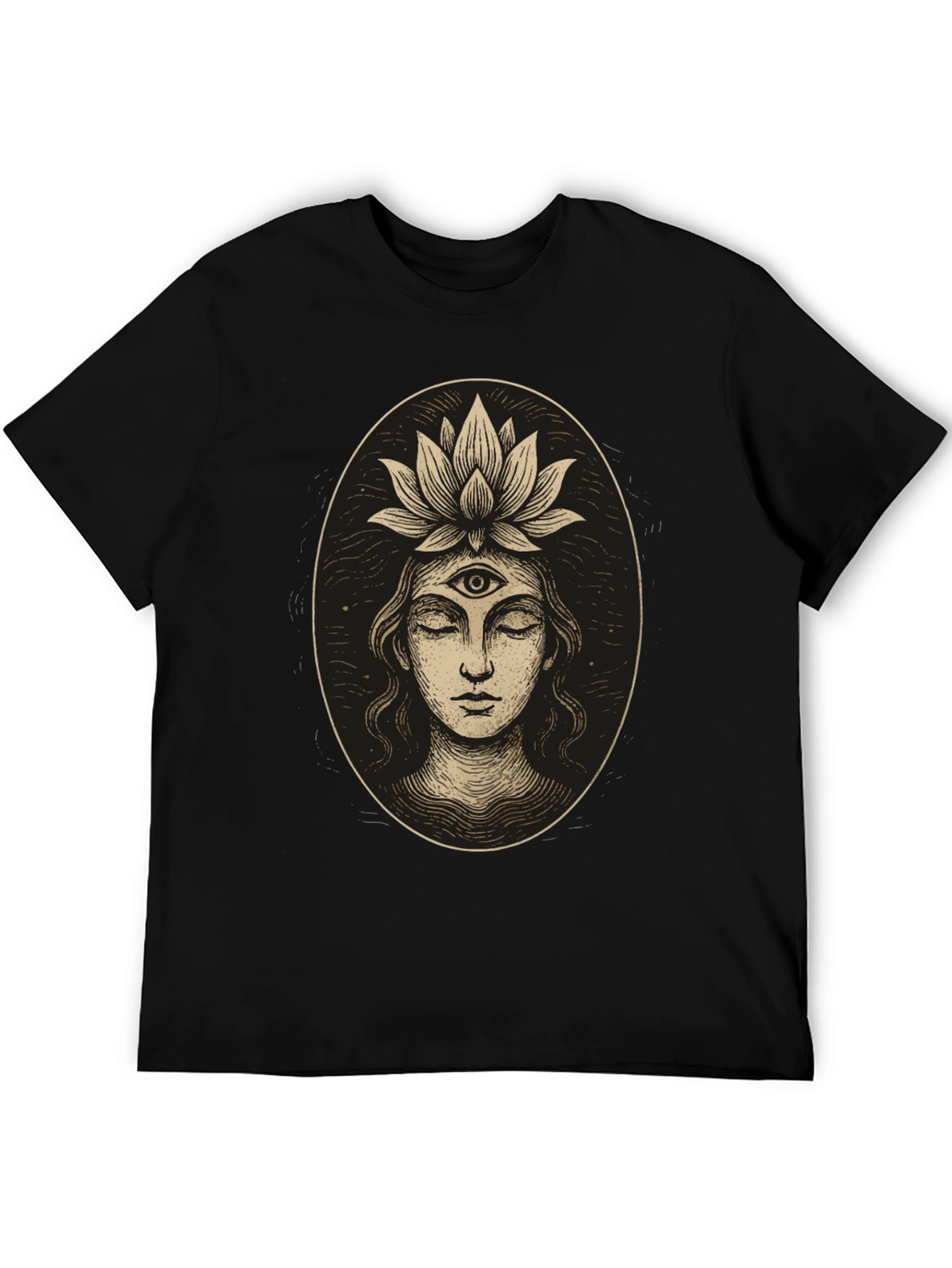 Third Eye Lotus Graphic Tee - Unisex Black T-Shirt