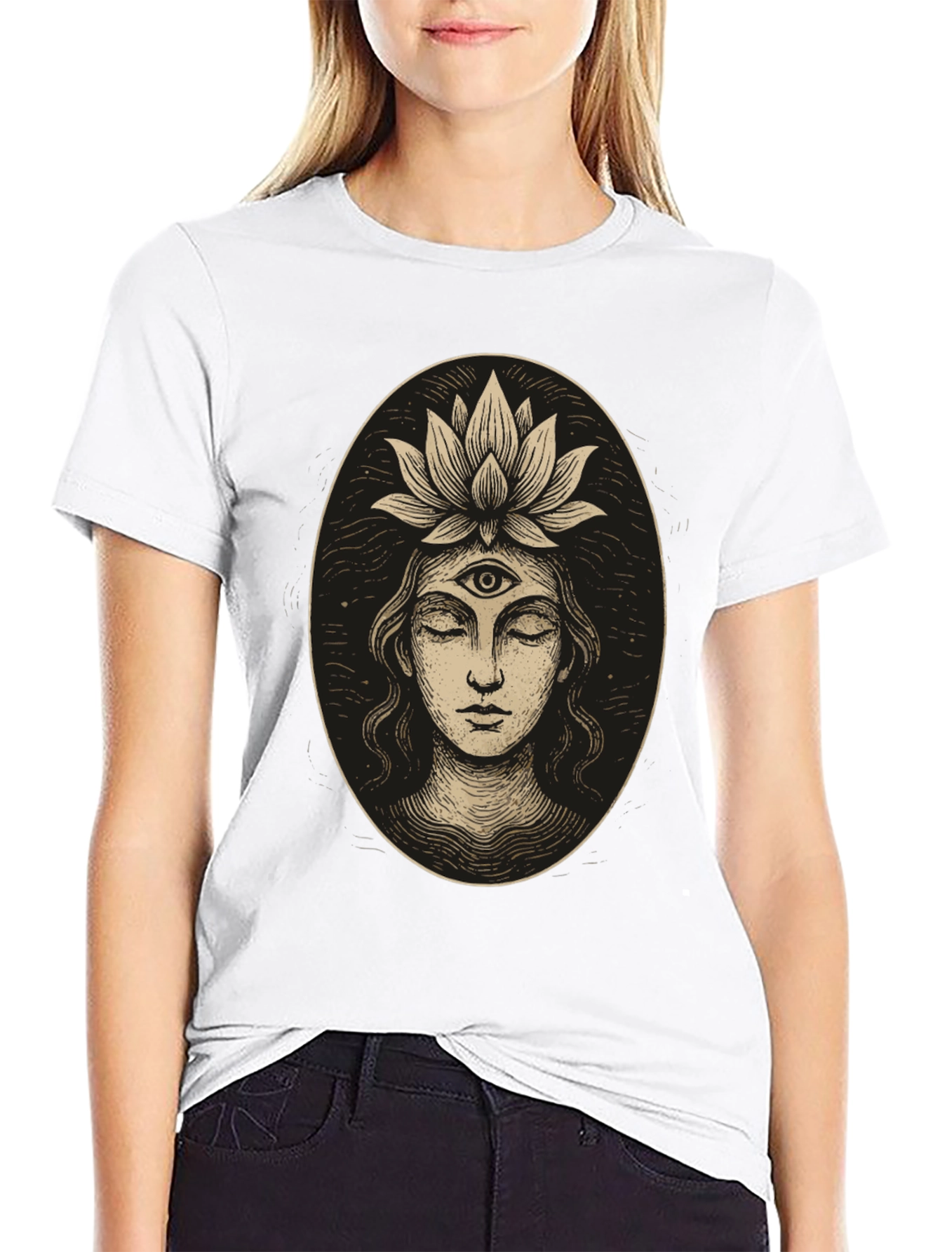 Third Eye Lotus Graphic Tee - Unisex Black T-Shirt