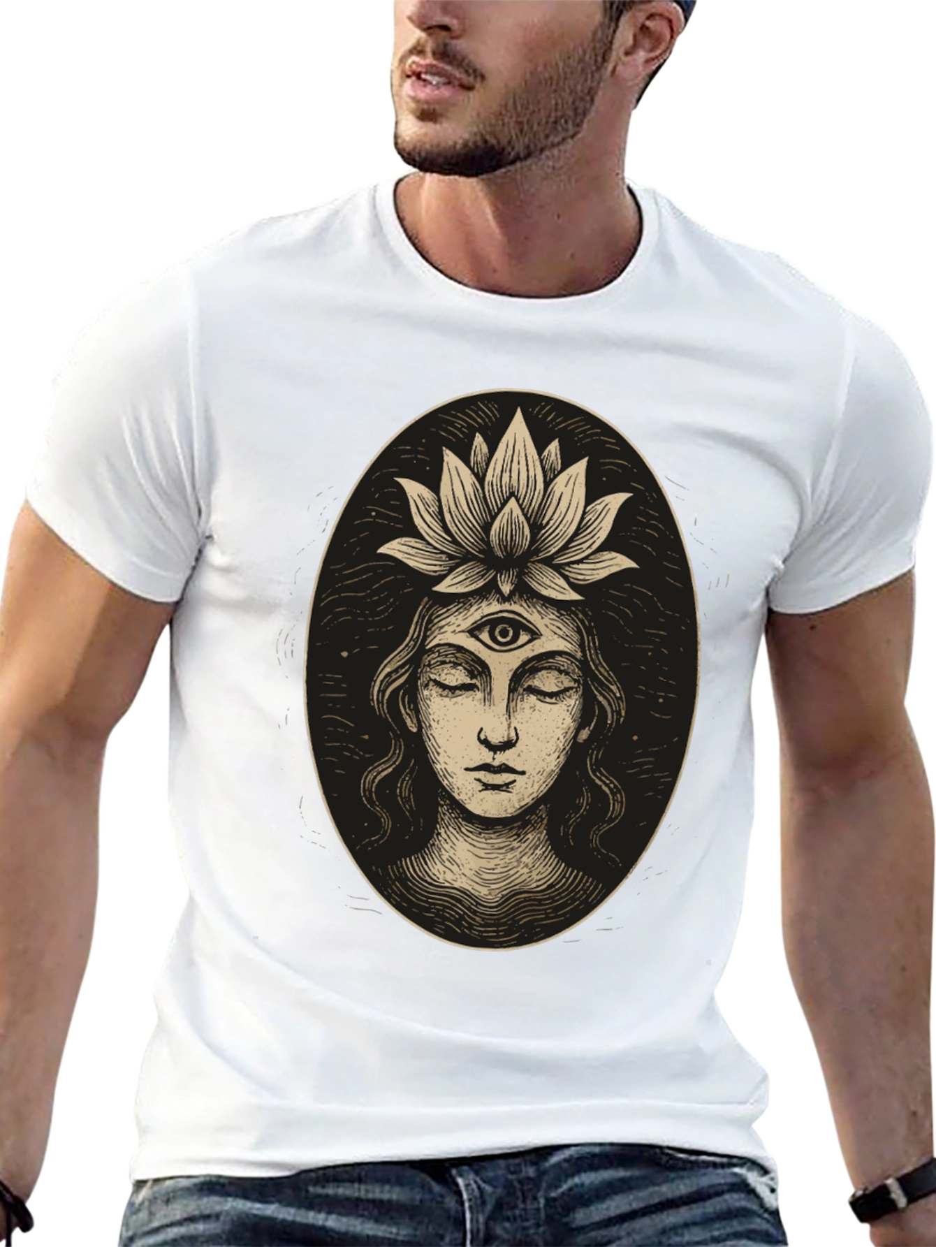 Third Eye Lotus Graphic Tee - Unisex Black T-Shirt