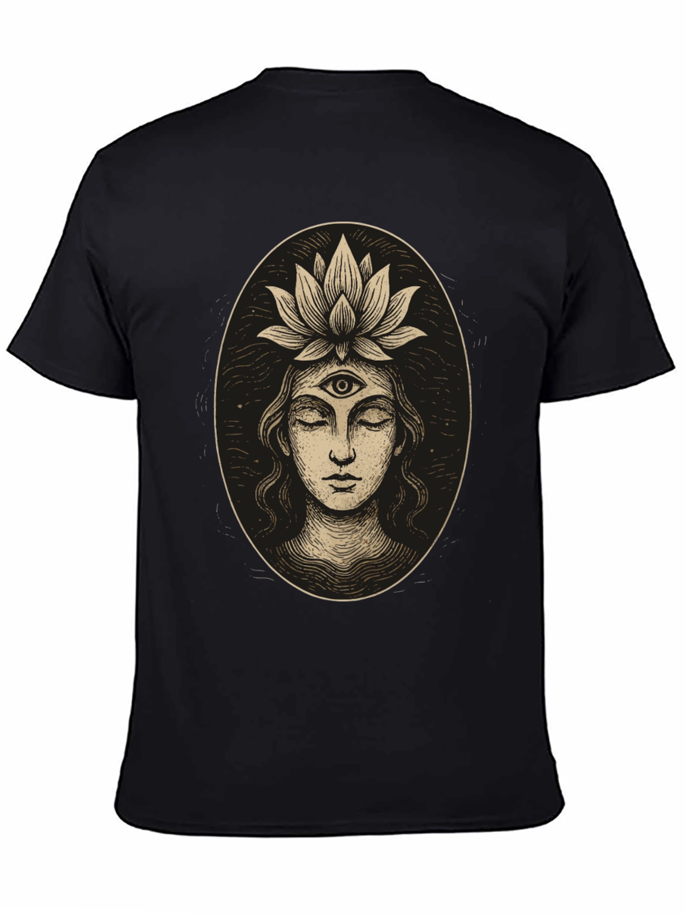 Third Eye Lotus Graphic Tee - Unisex Black T-Shirt