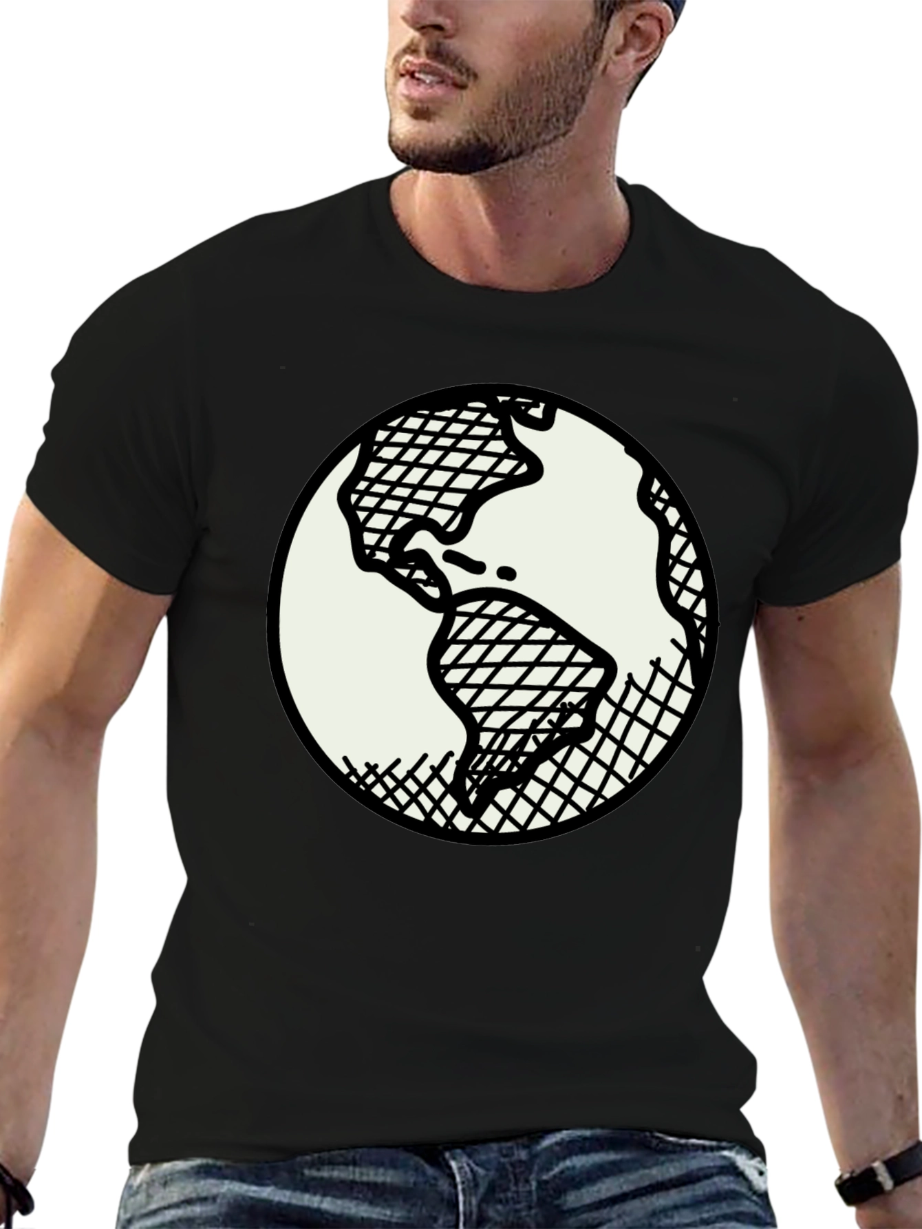 Earth Graphic Black T-Shirt