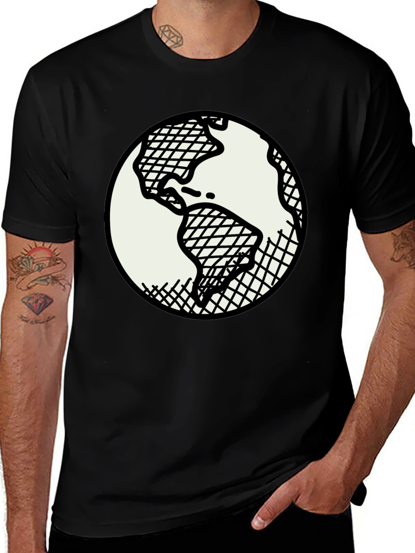 Earth Graphic Black T-Shirt