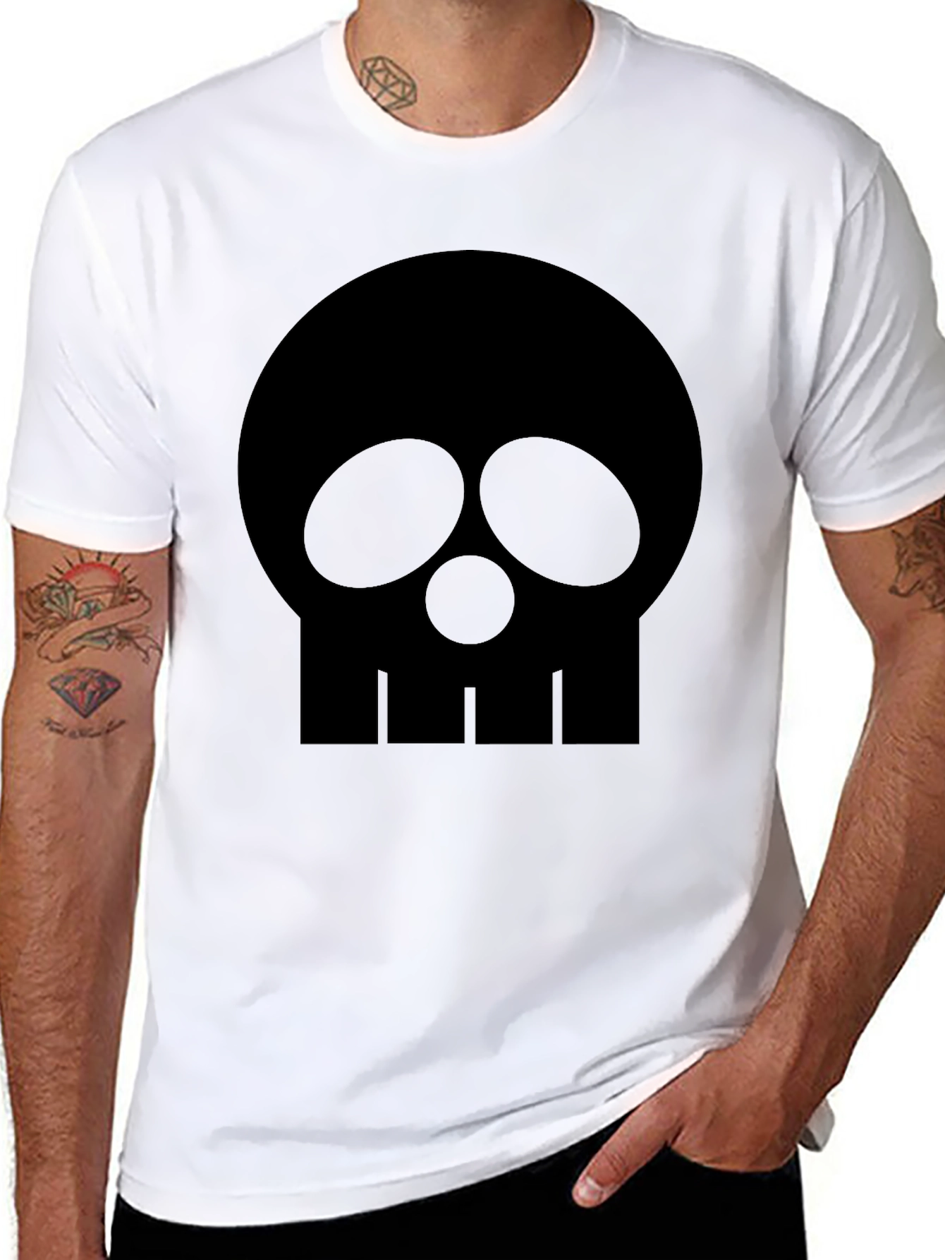 Skull Graphic Black T-Shirt - Mens Casual Tee