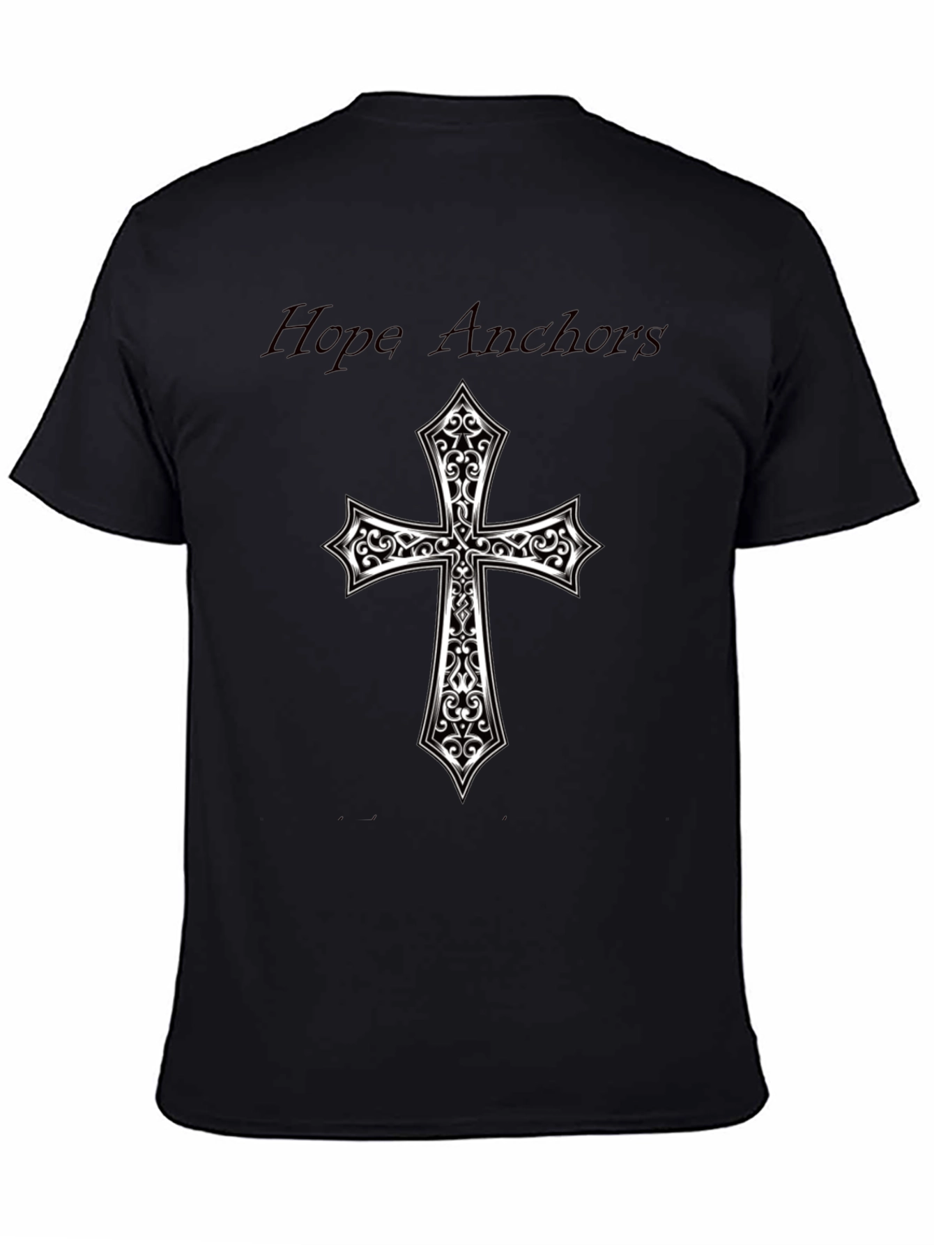 Hope Anchors Cross Graphic Black Tee