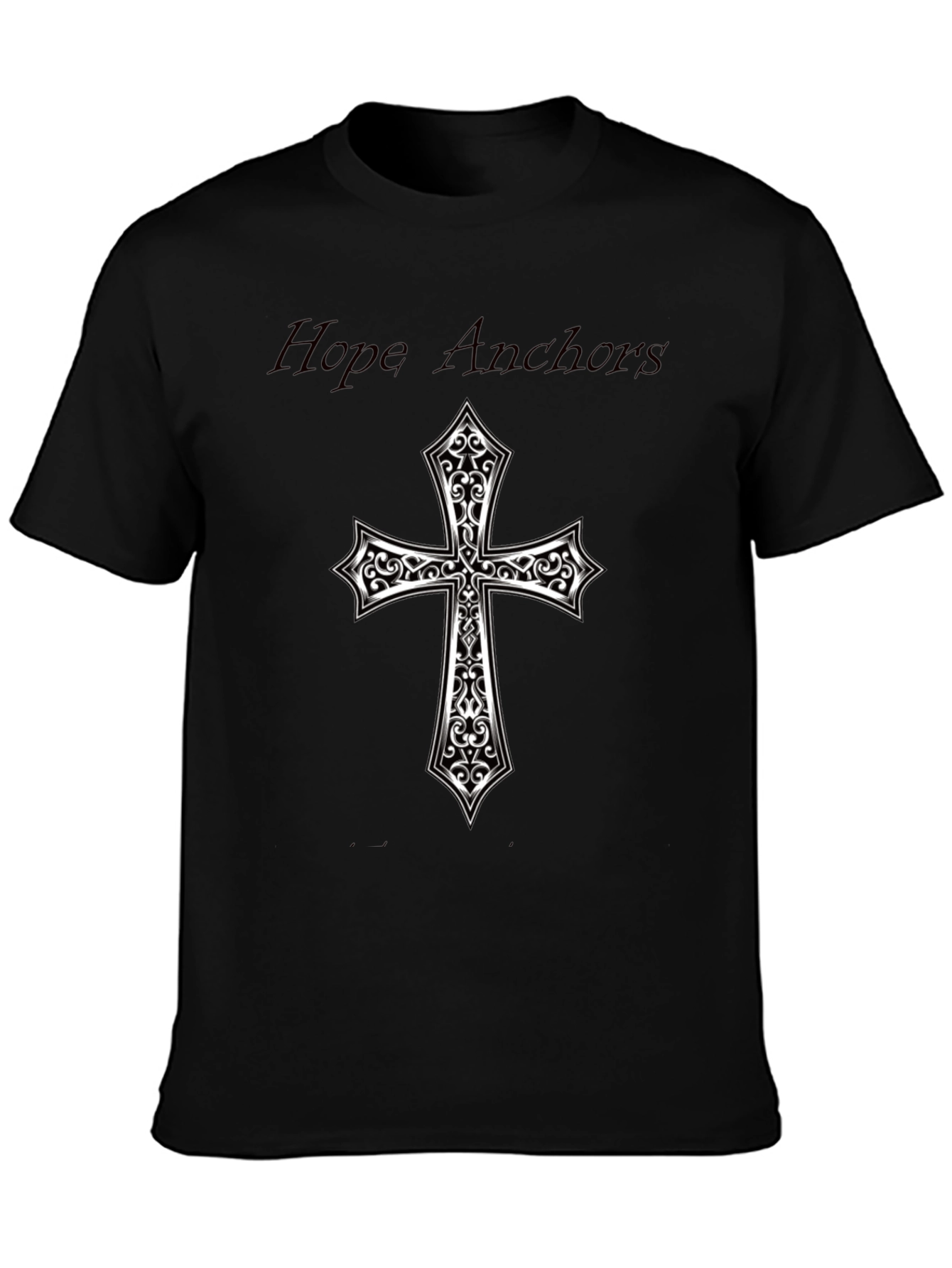 Hope Anchors Cross Graphic Black Tee