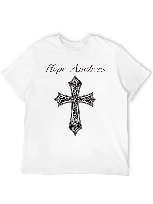 Hope Anchors Cross Graphic Black Tee