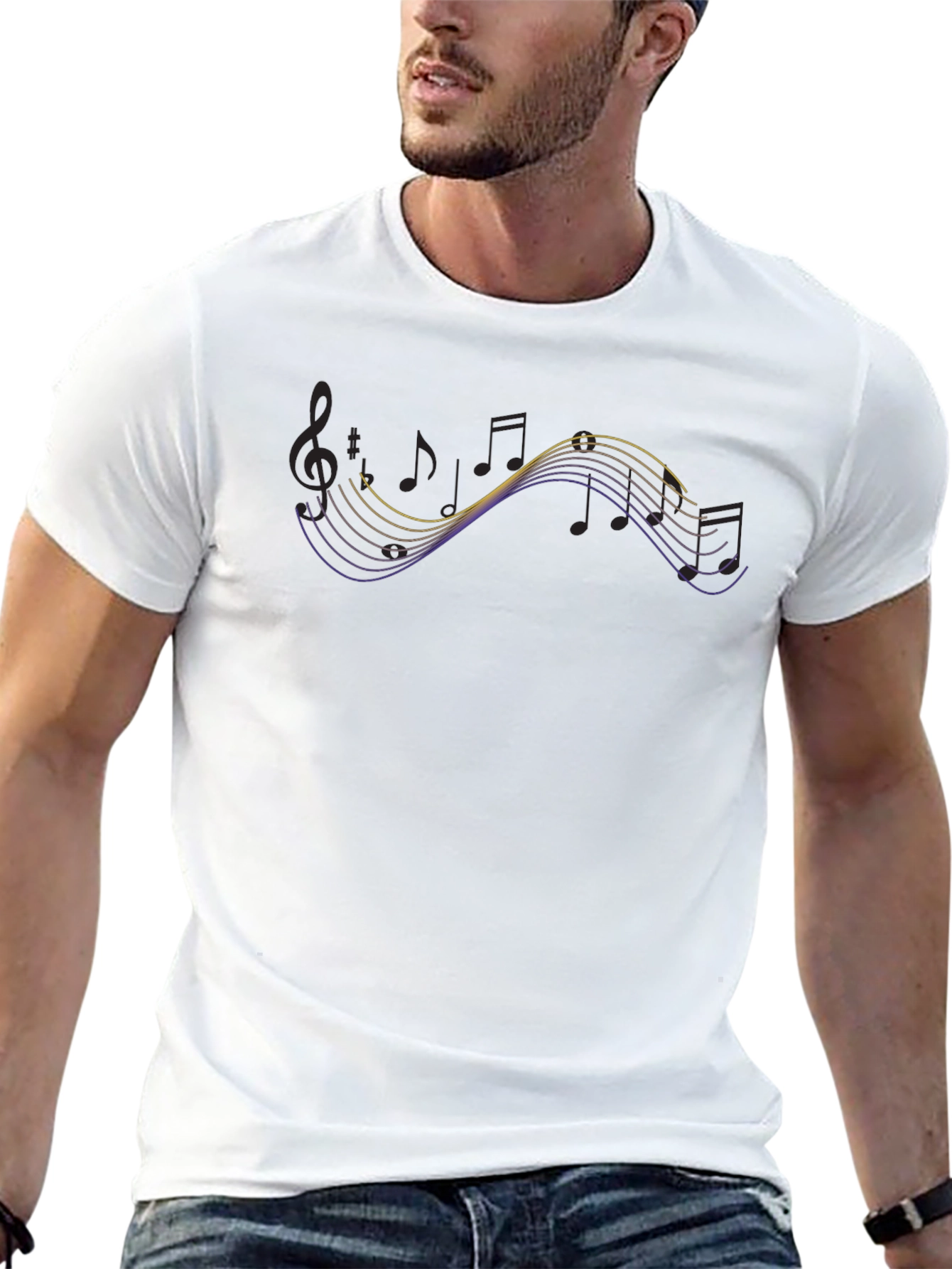 Musical Wave T-Shirt - Modern Graphic Tee