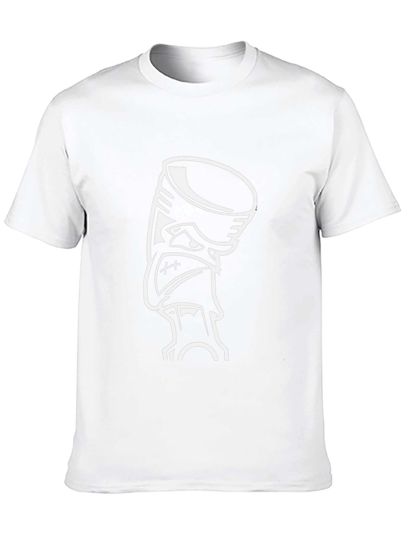 Black Graphic Tee - Cartoon Piston Design
