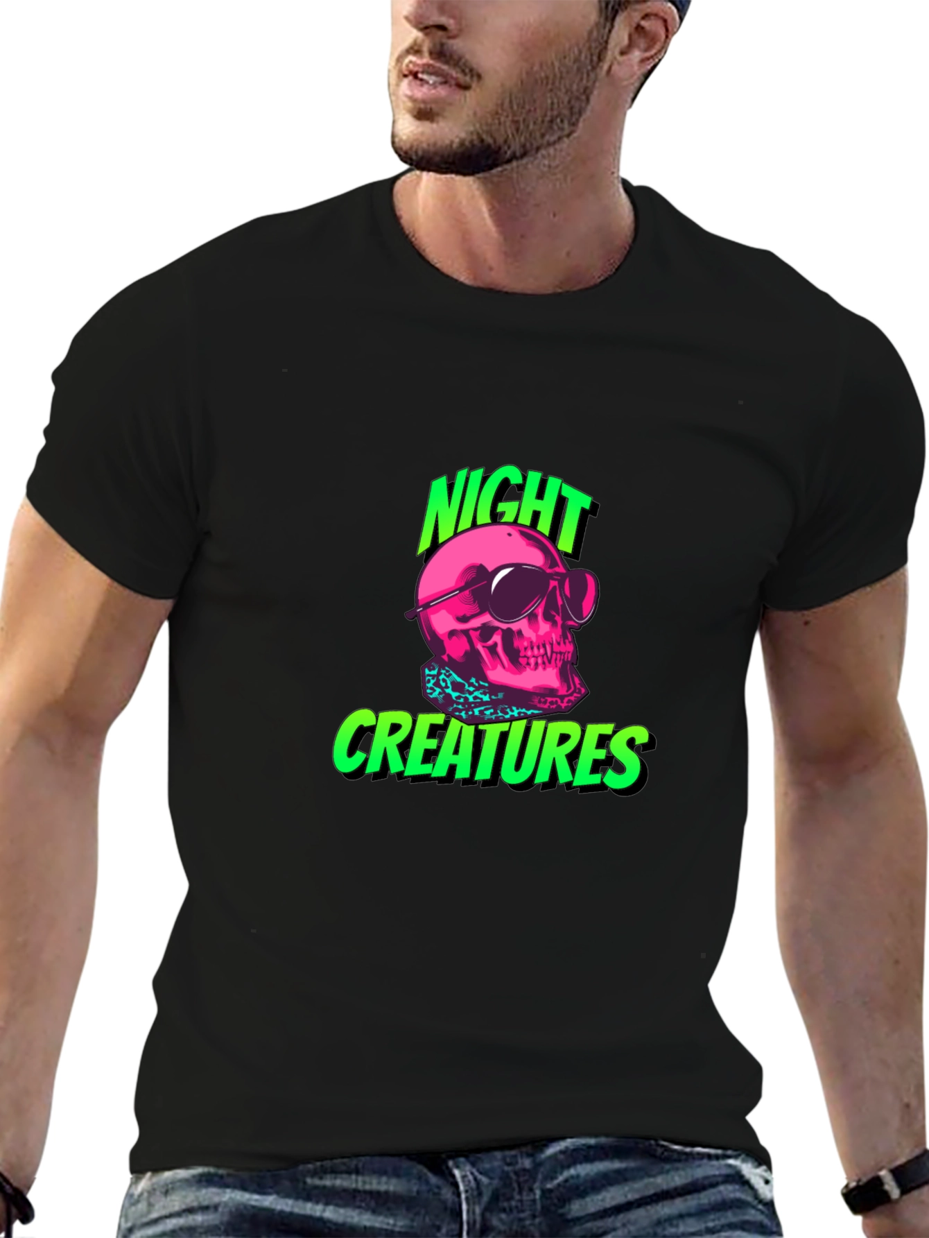 Night Creatures Skull Graphic T-Shirt