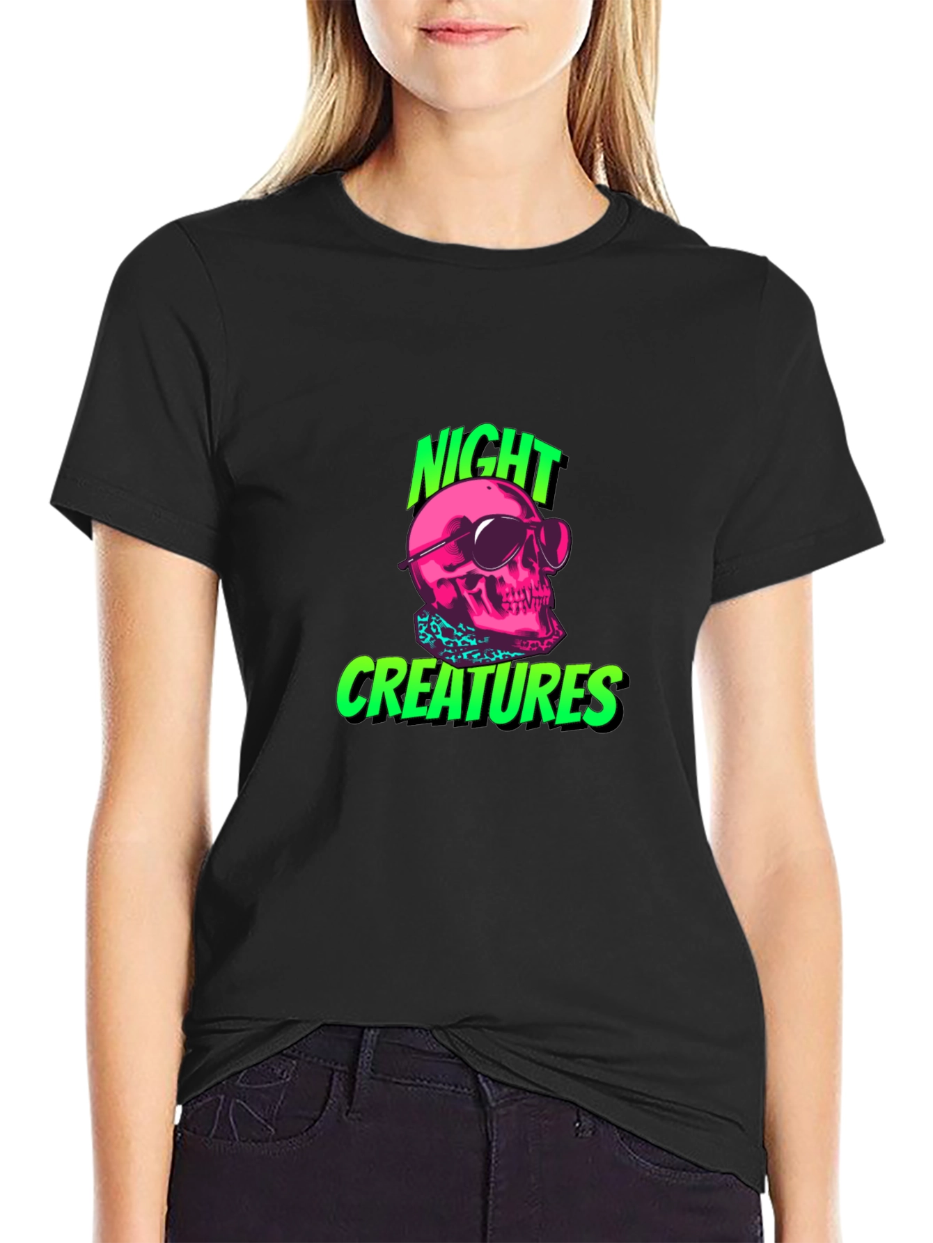 Night Creatures Skull Graphic T-Shirt