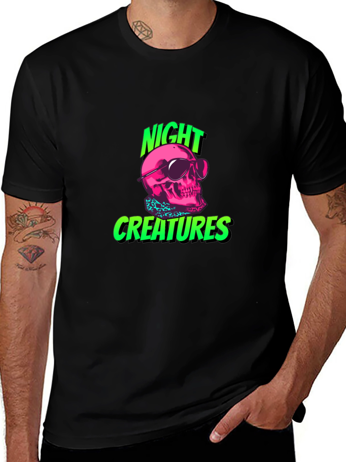 Night Creatures Skull Graphic T-Shirt