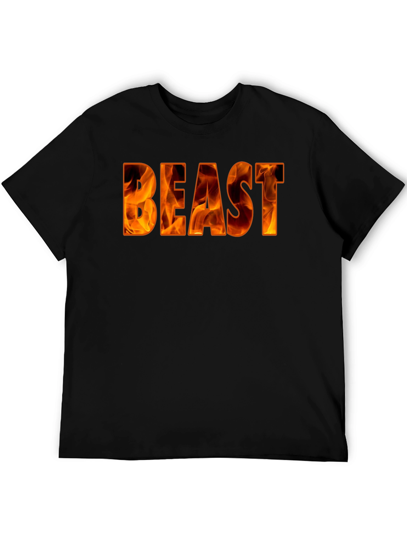 Fiery Beast Graphic Tee - Bold Black Shirt