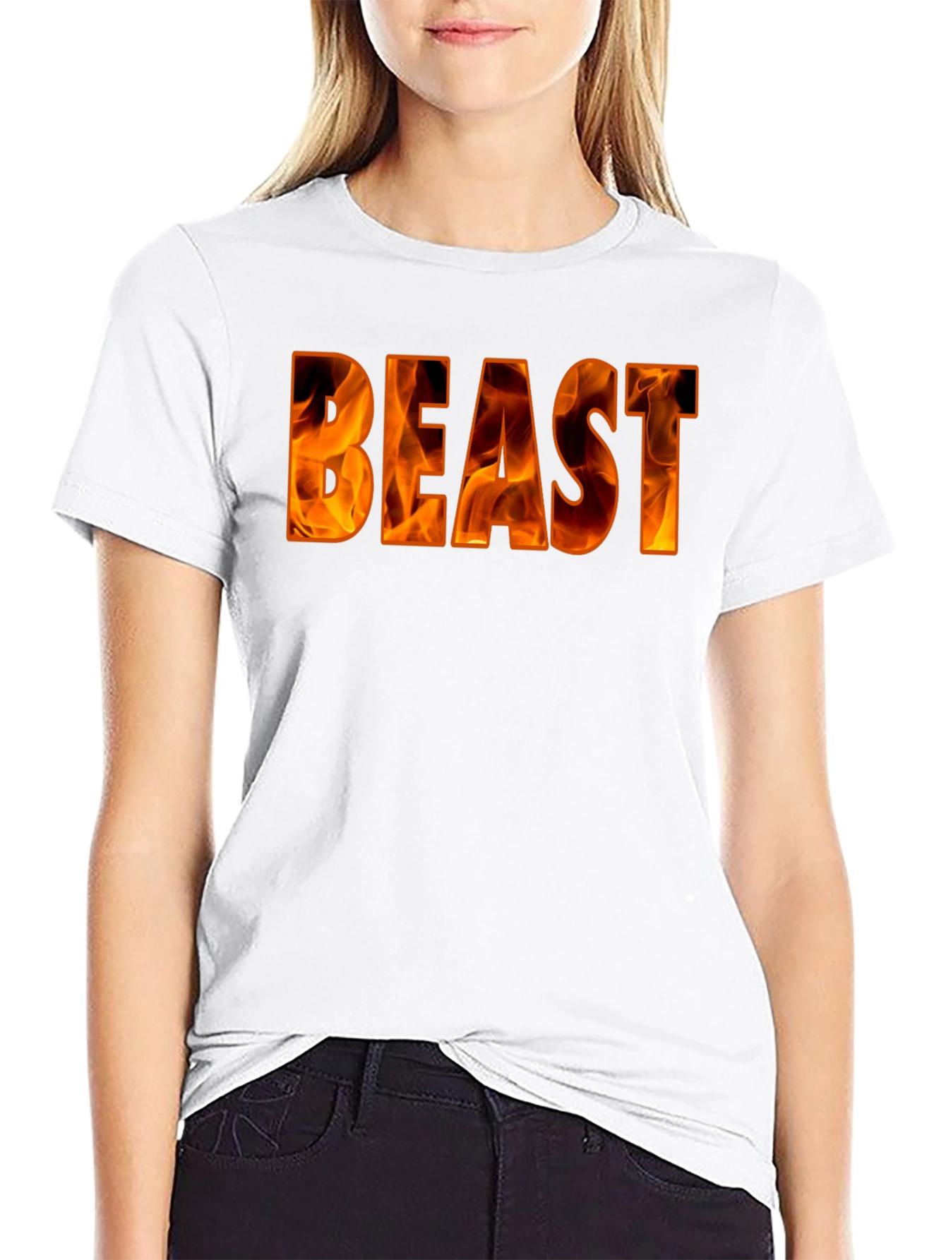 Fiery Beast Graphic Tee - Bold Black Shirt
