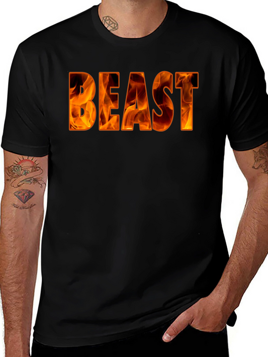 Fiery Beast Graphic Tee - Bold Black Shirt