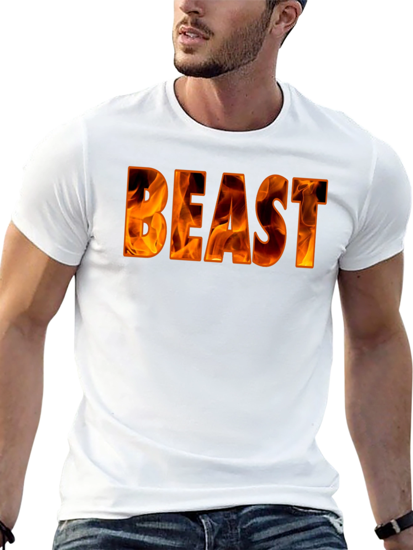 Fiery Beast Graphic Tee - Bold Black Shirt