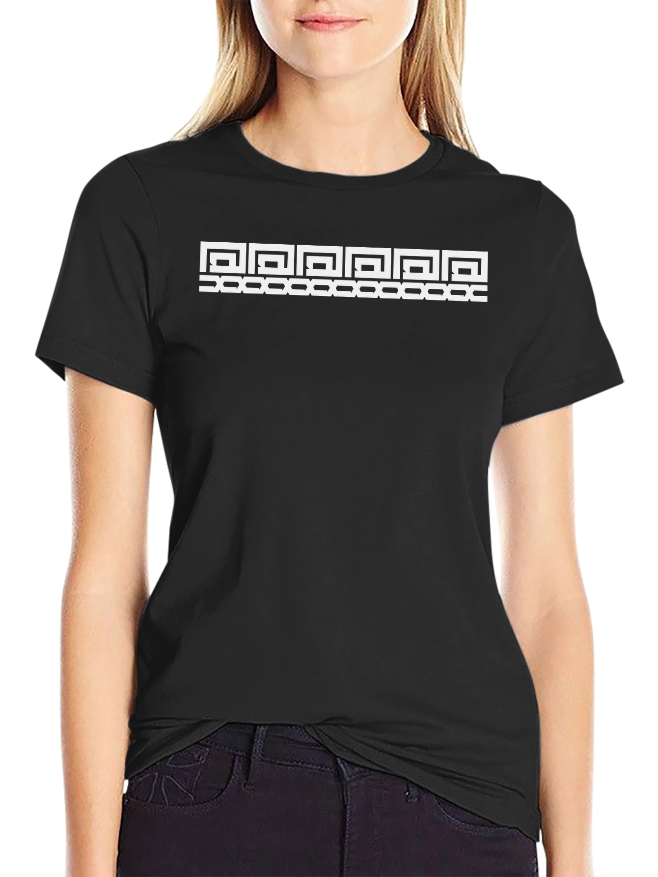 Geometric Pattern Black T-Shirt