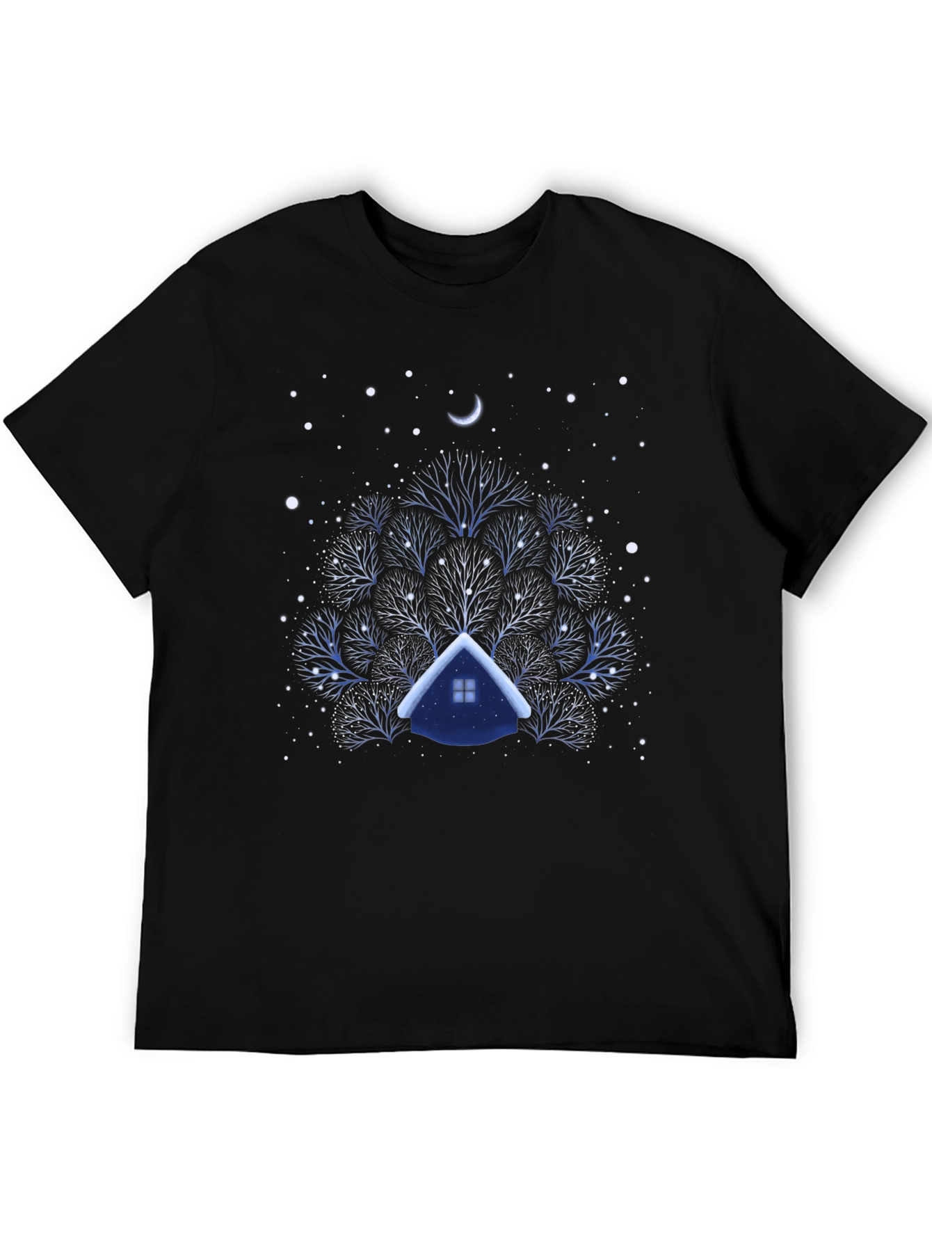 Winter Cabin Tree Graphic T-Shirt