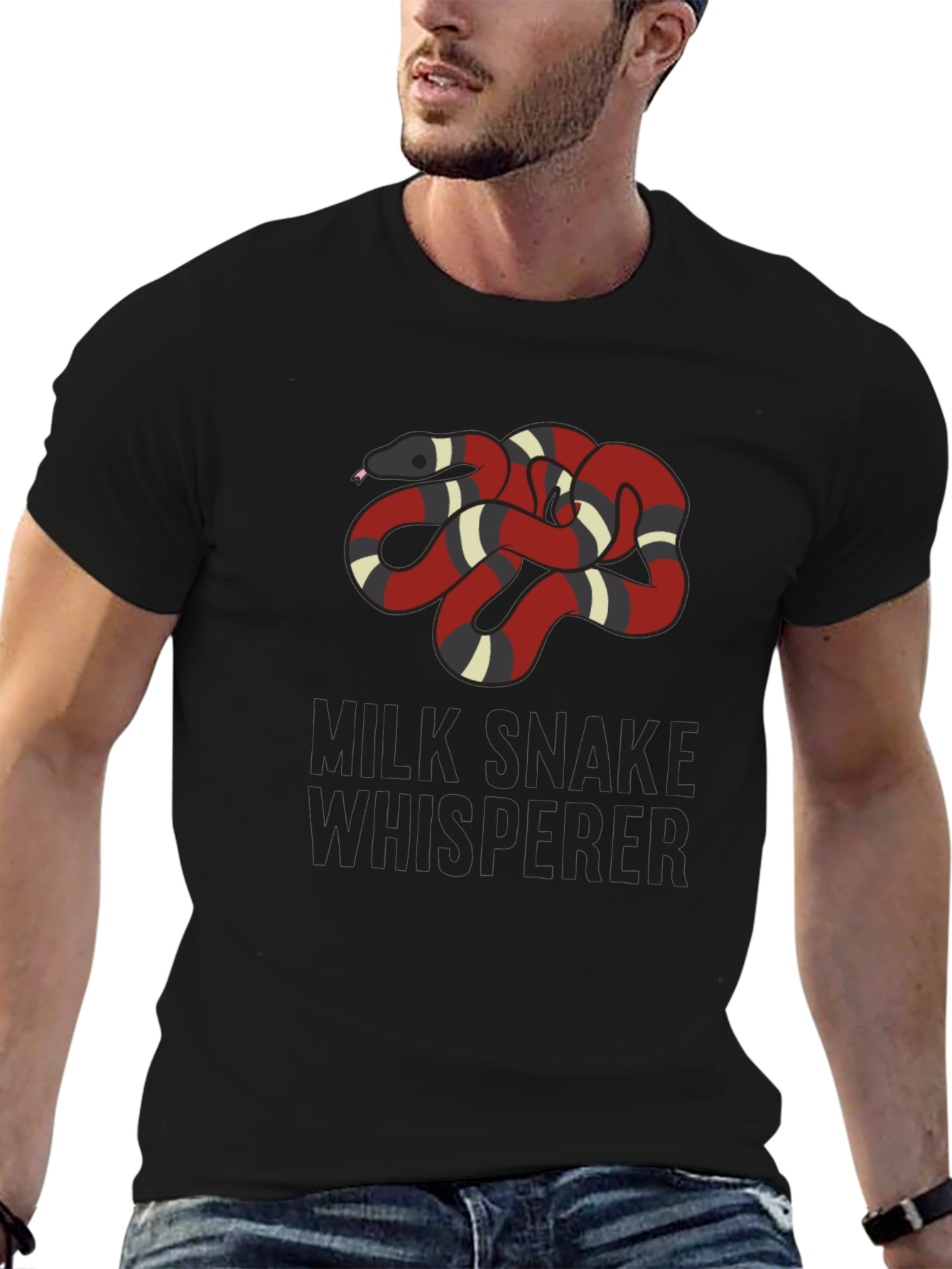 Milk Snake Whisperer Graphic Tee - Black