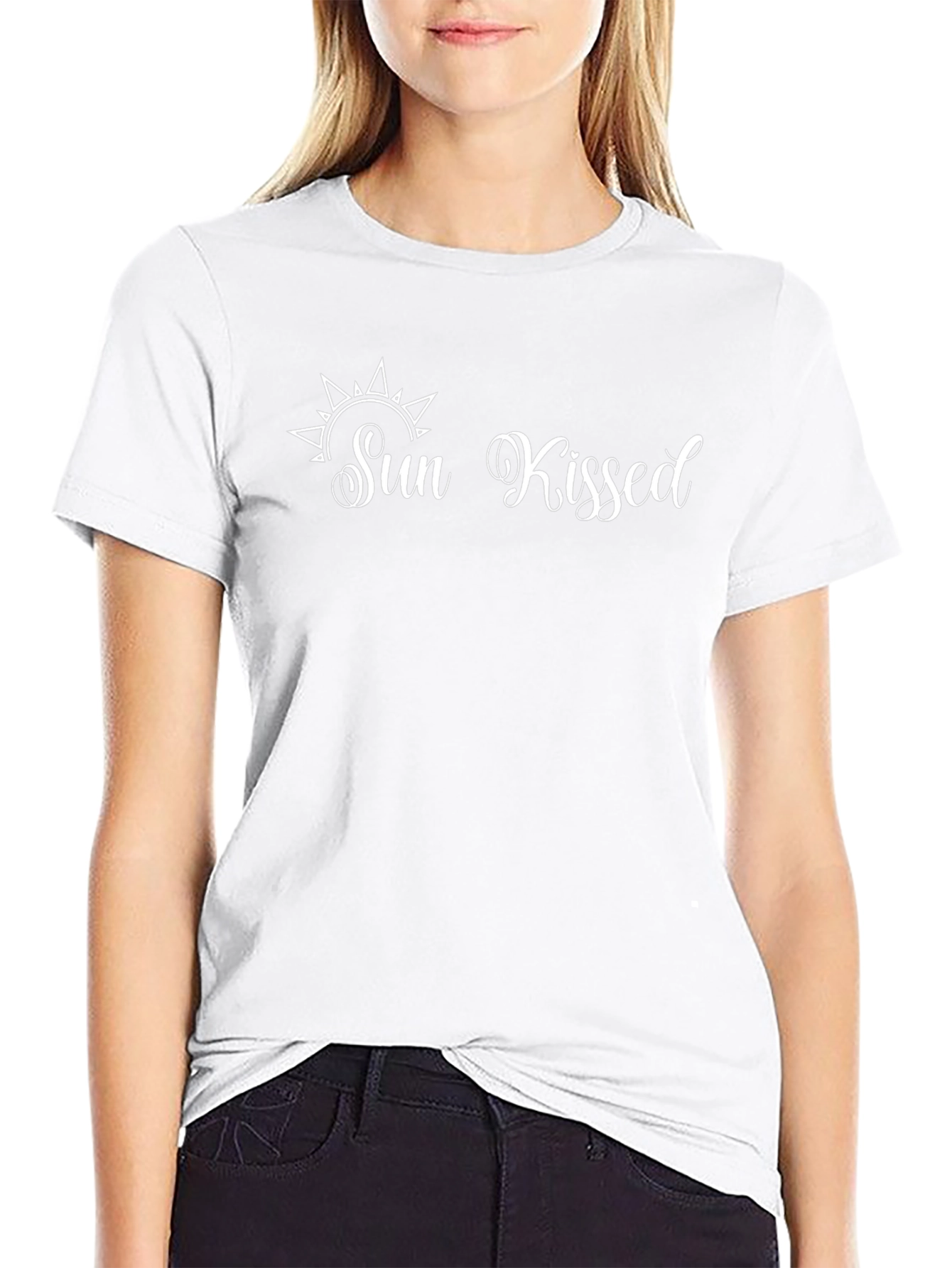 Sun Kissed Black Cotton T-Shirt