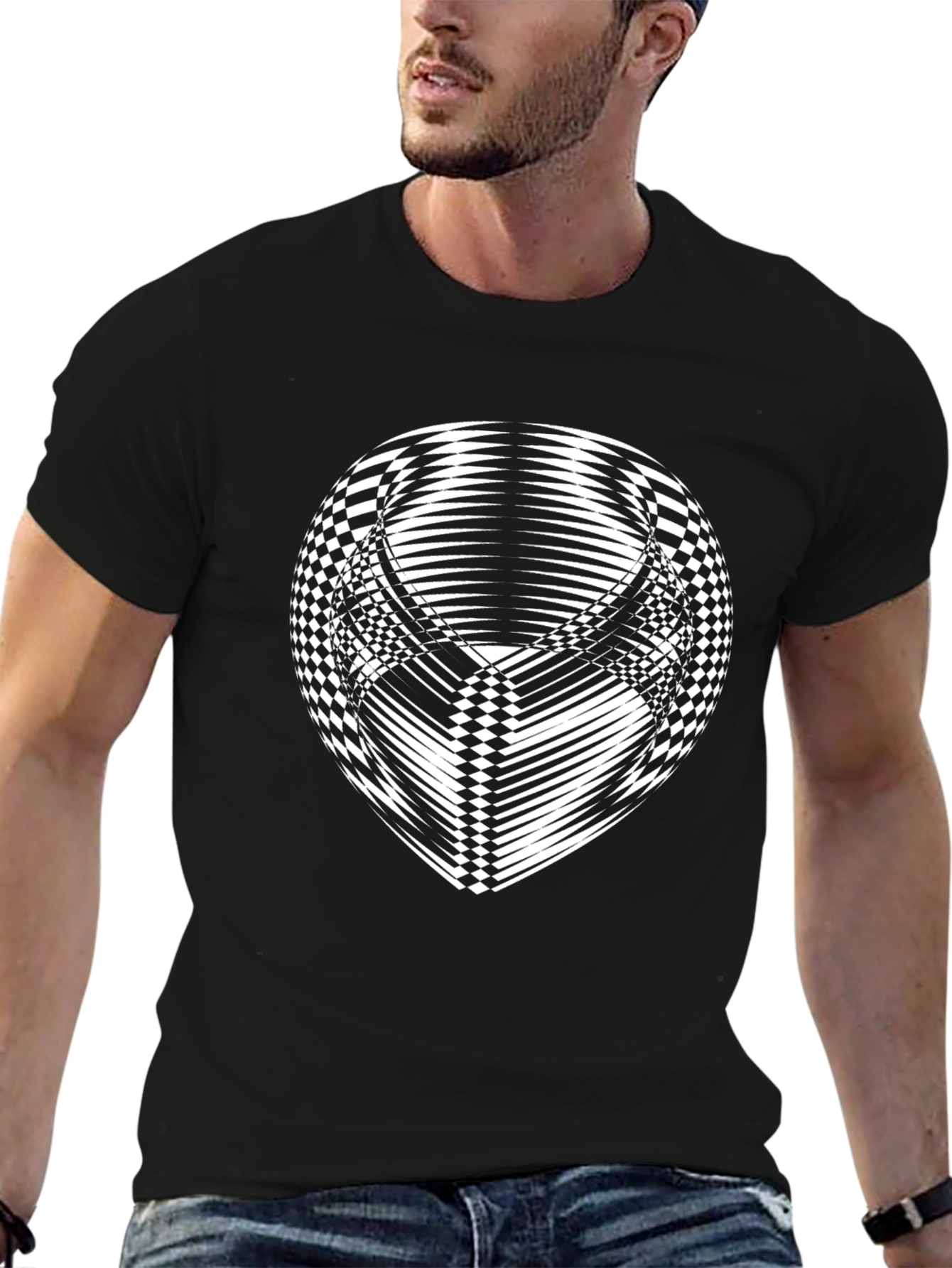 Optical Illusion T-Shirt - Black Graphic Tee