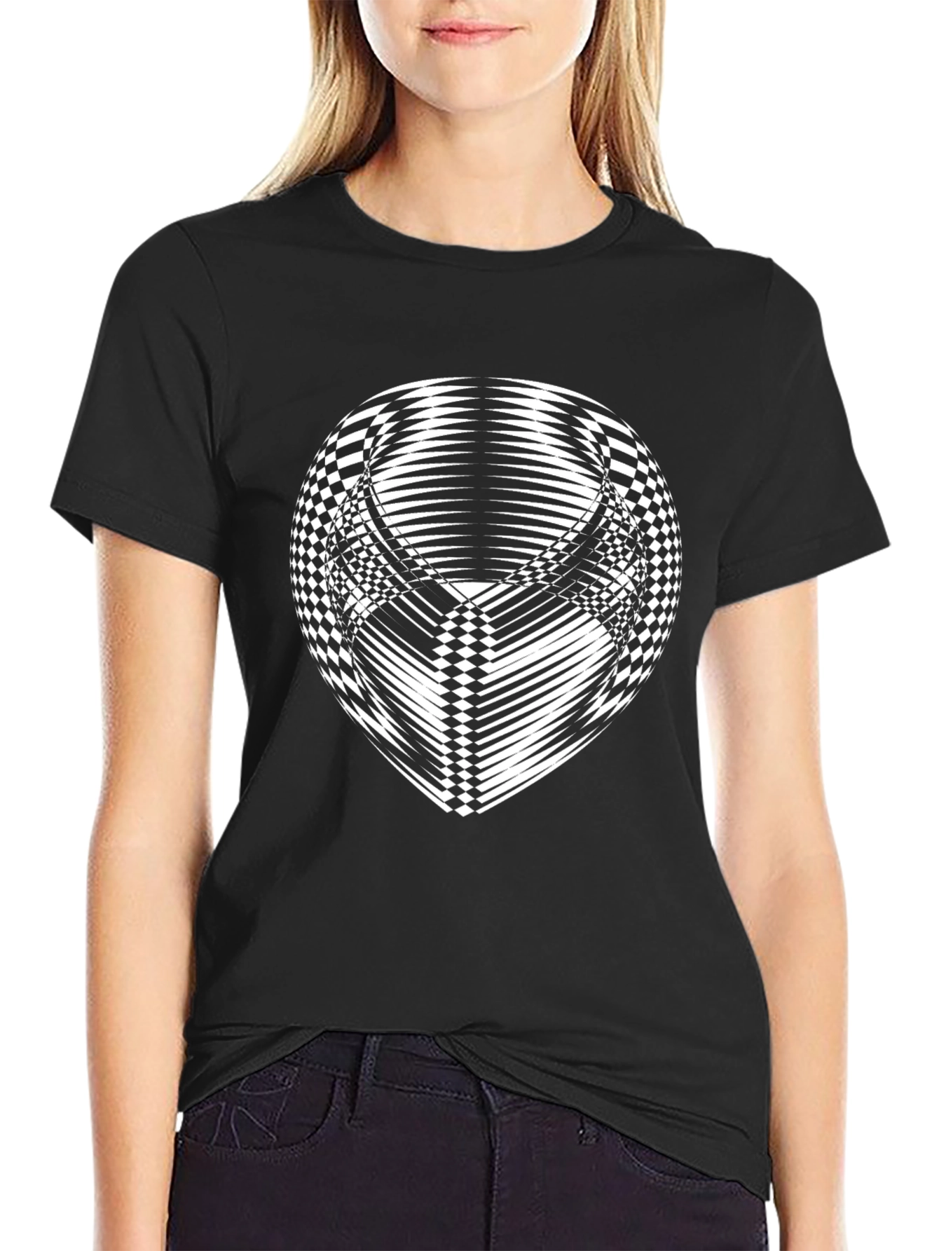 Optical Illusion T-Shirt - Black Graphic Tee