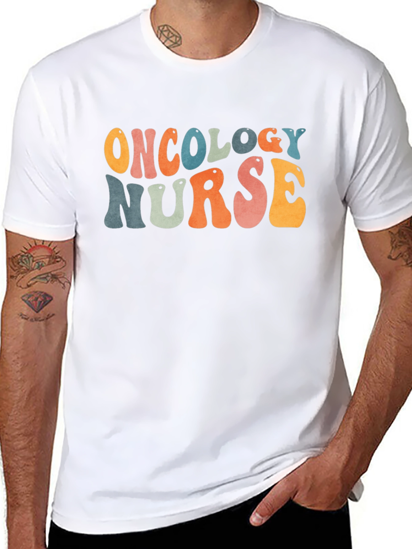 Oncology Nurse Retro Style T-Shirt