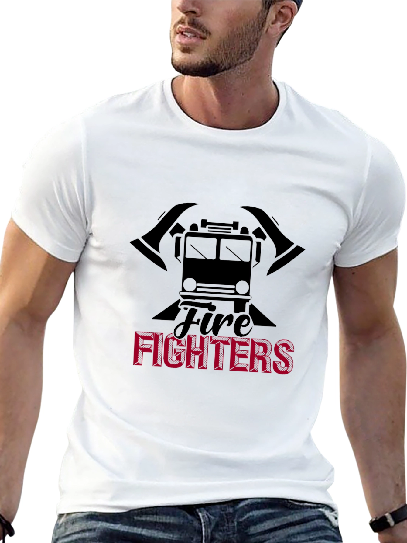 Firefighters Graphic T-Shirt - Black