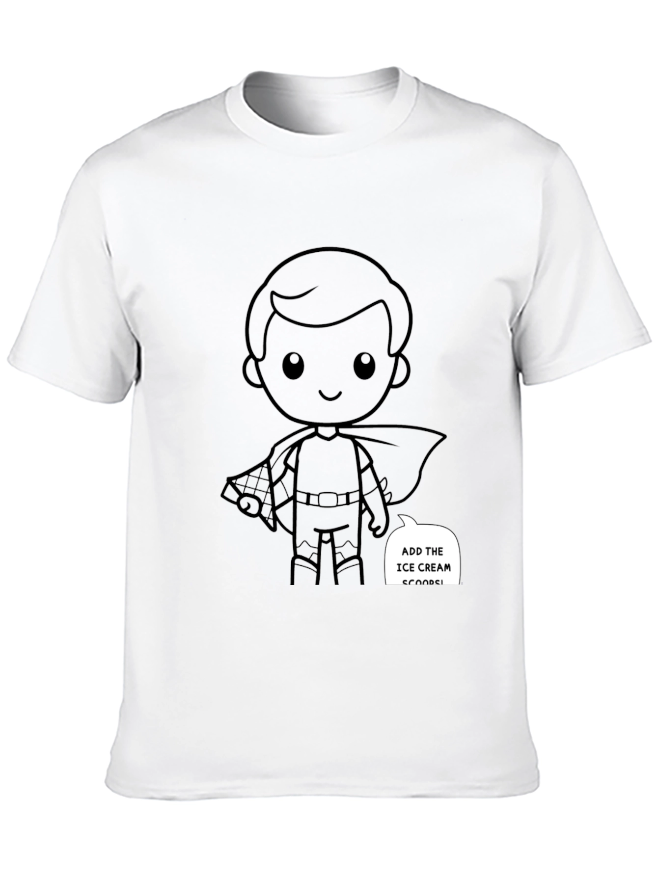 Superhero Cartoon Graphic Black T-Shirt