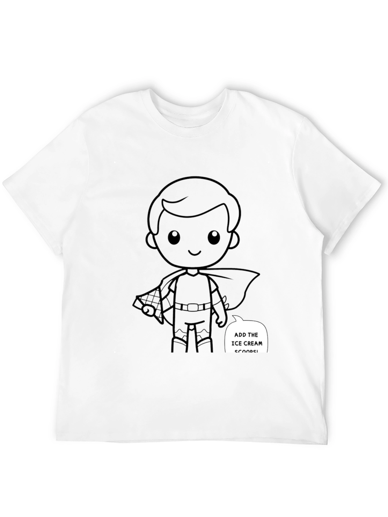 Superhero Cartoon Graphic Black T-Shirt