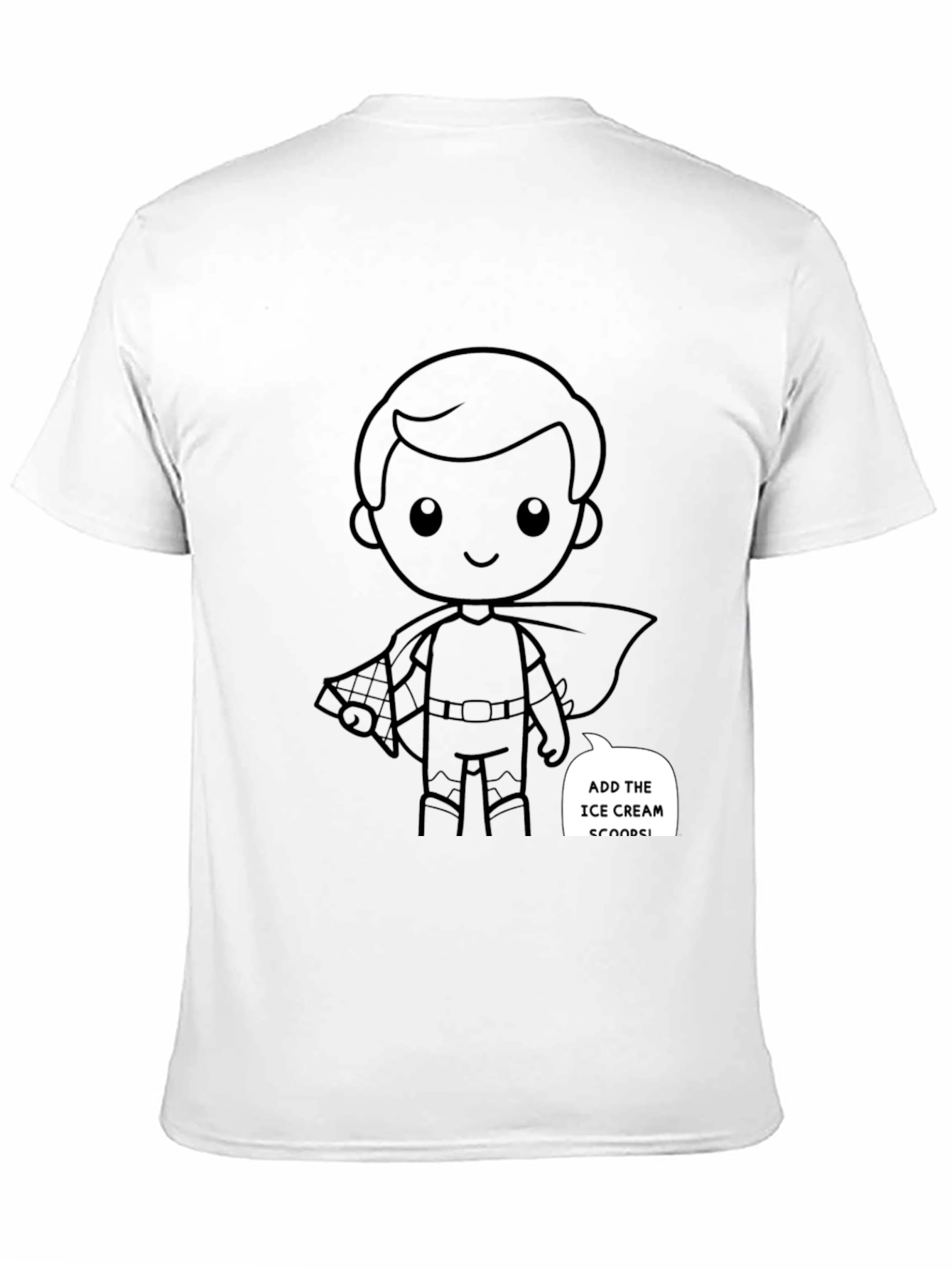 Superhero Cartoon Graphic Black T-Shirt