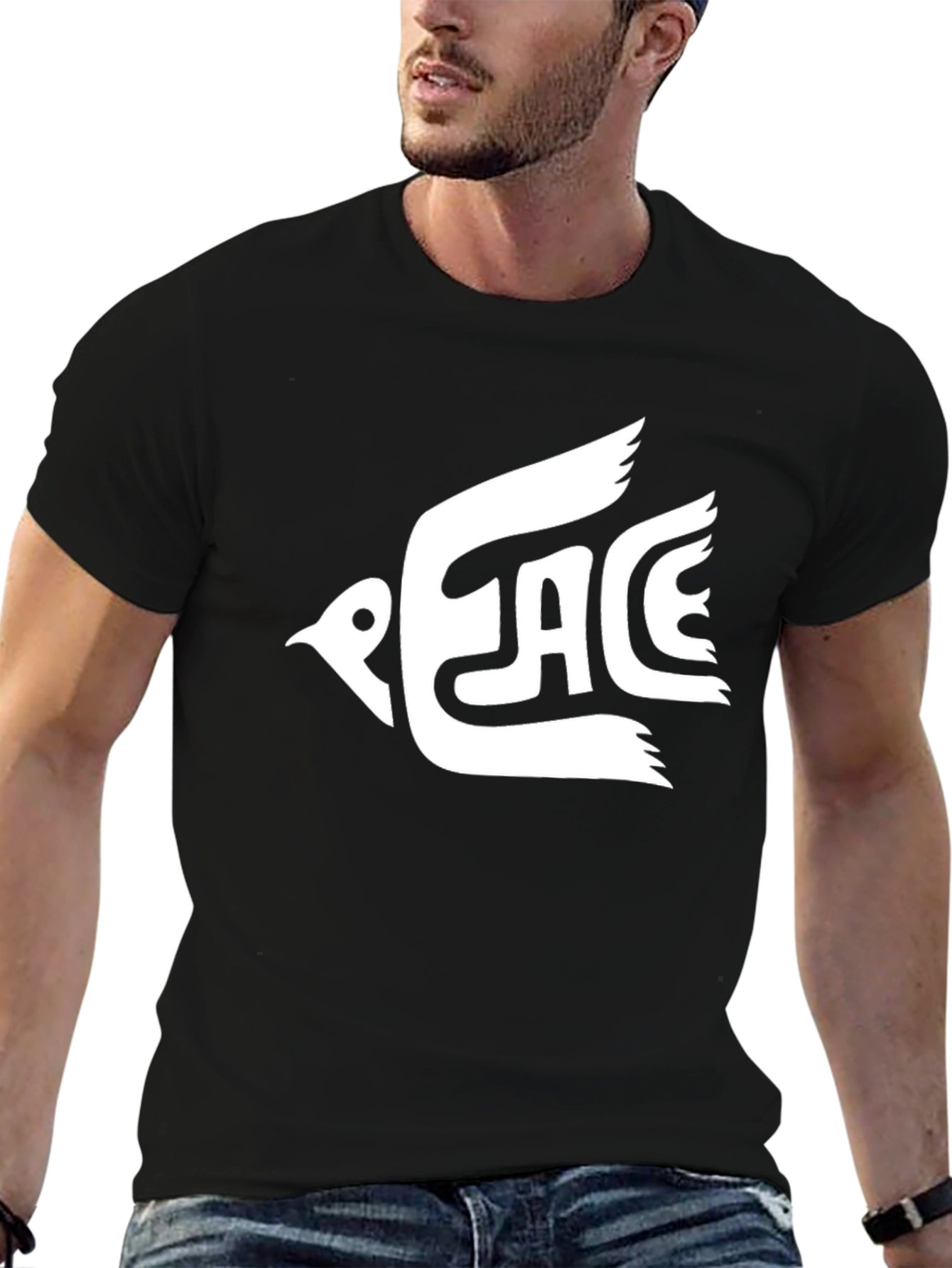 Peace Dove Graphic T-Shirt - Mens Black Tee