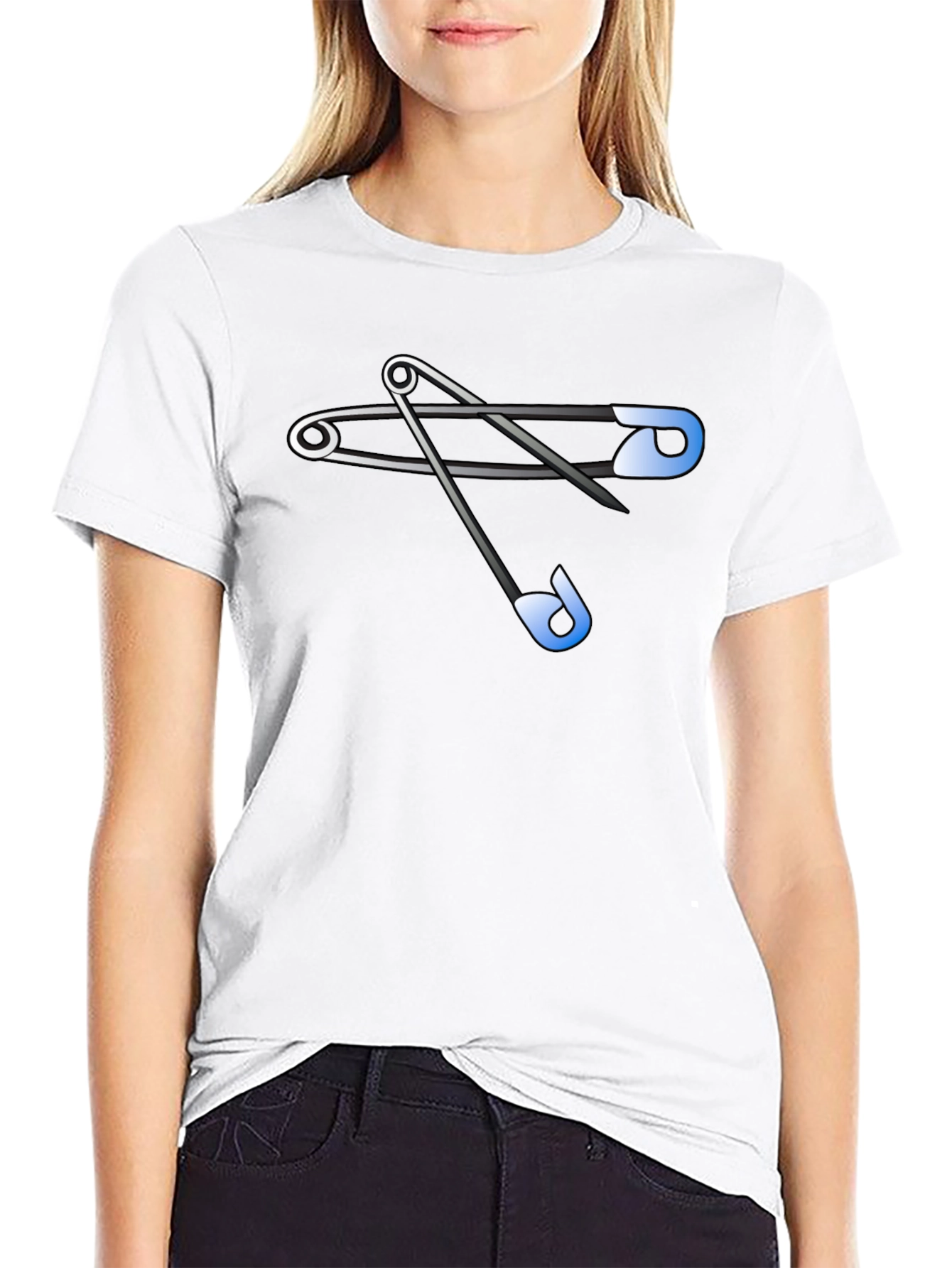 Safety Pins Graphic Tee - Black