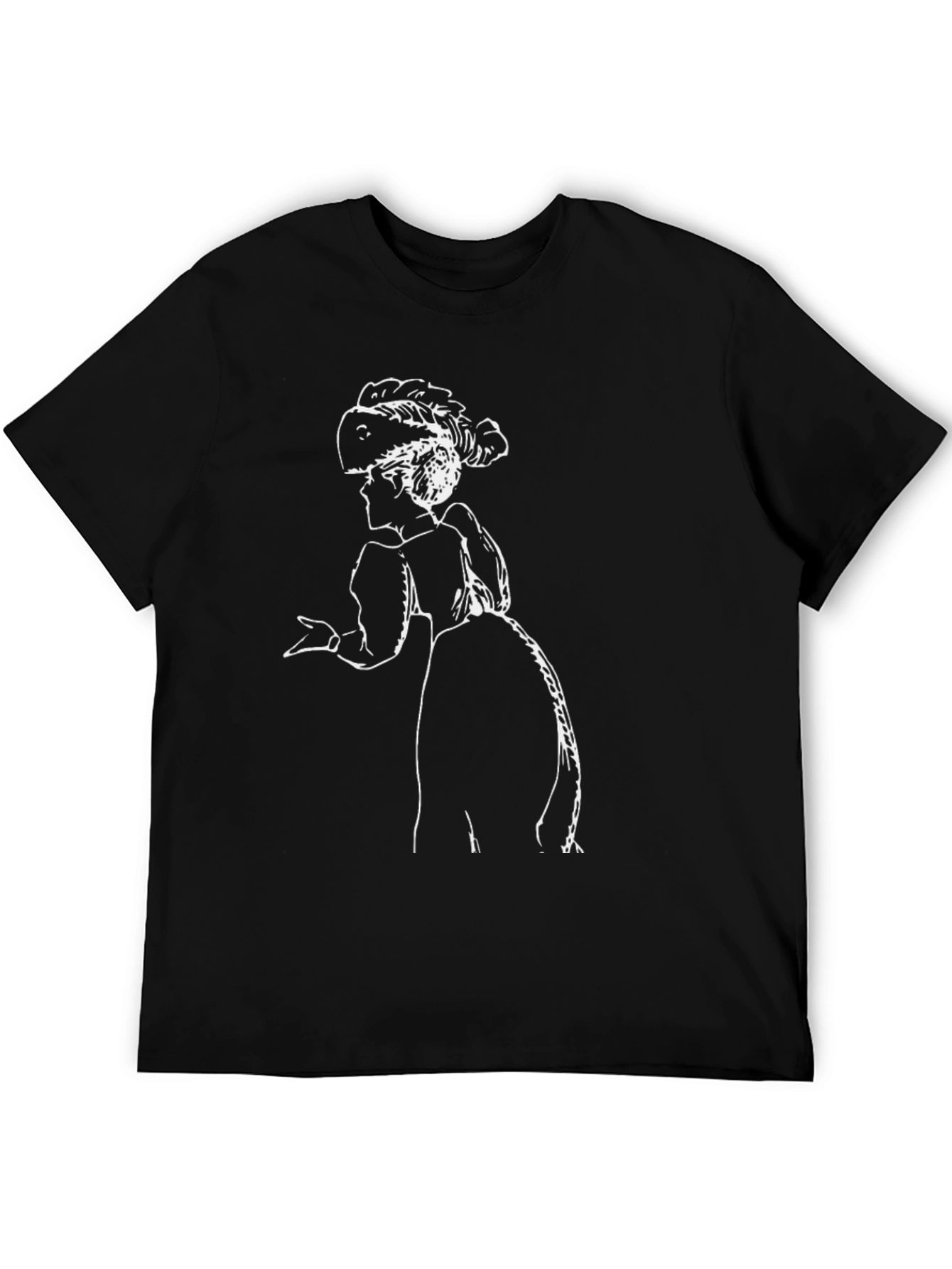 Victorian Lady Graphic Tee - Black Cotton T-Shirt